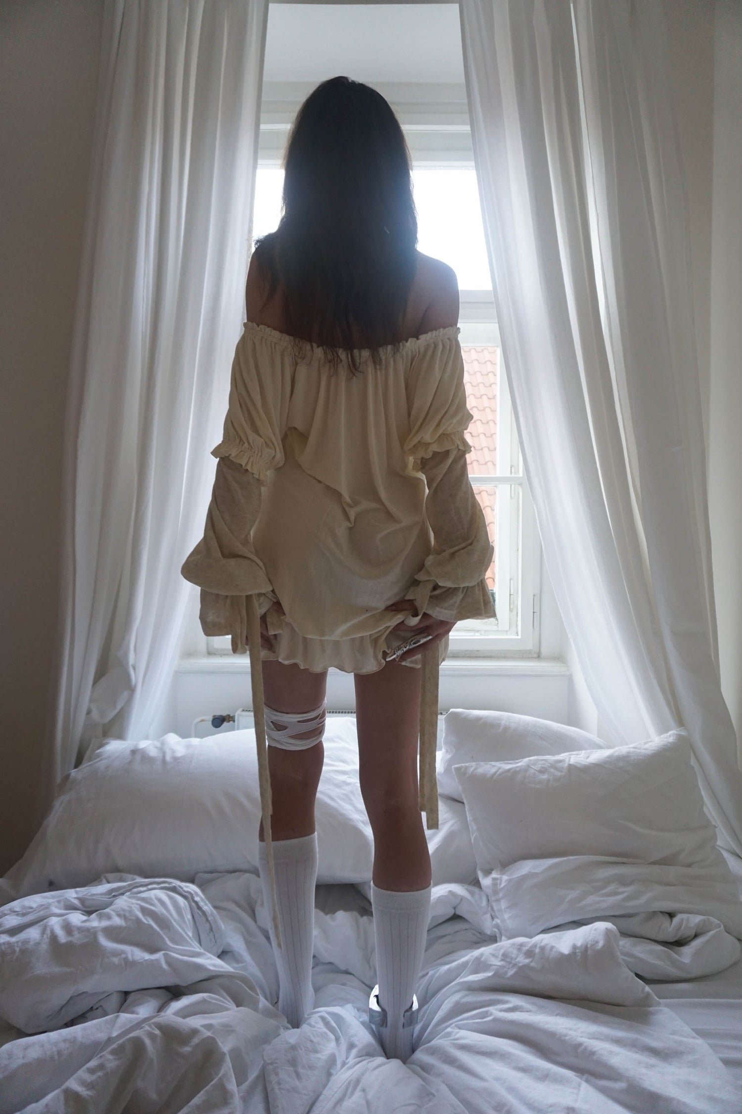 Soft Shirring Layered Tee Raw