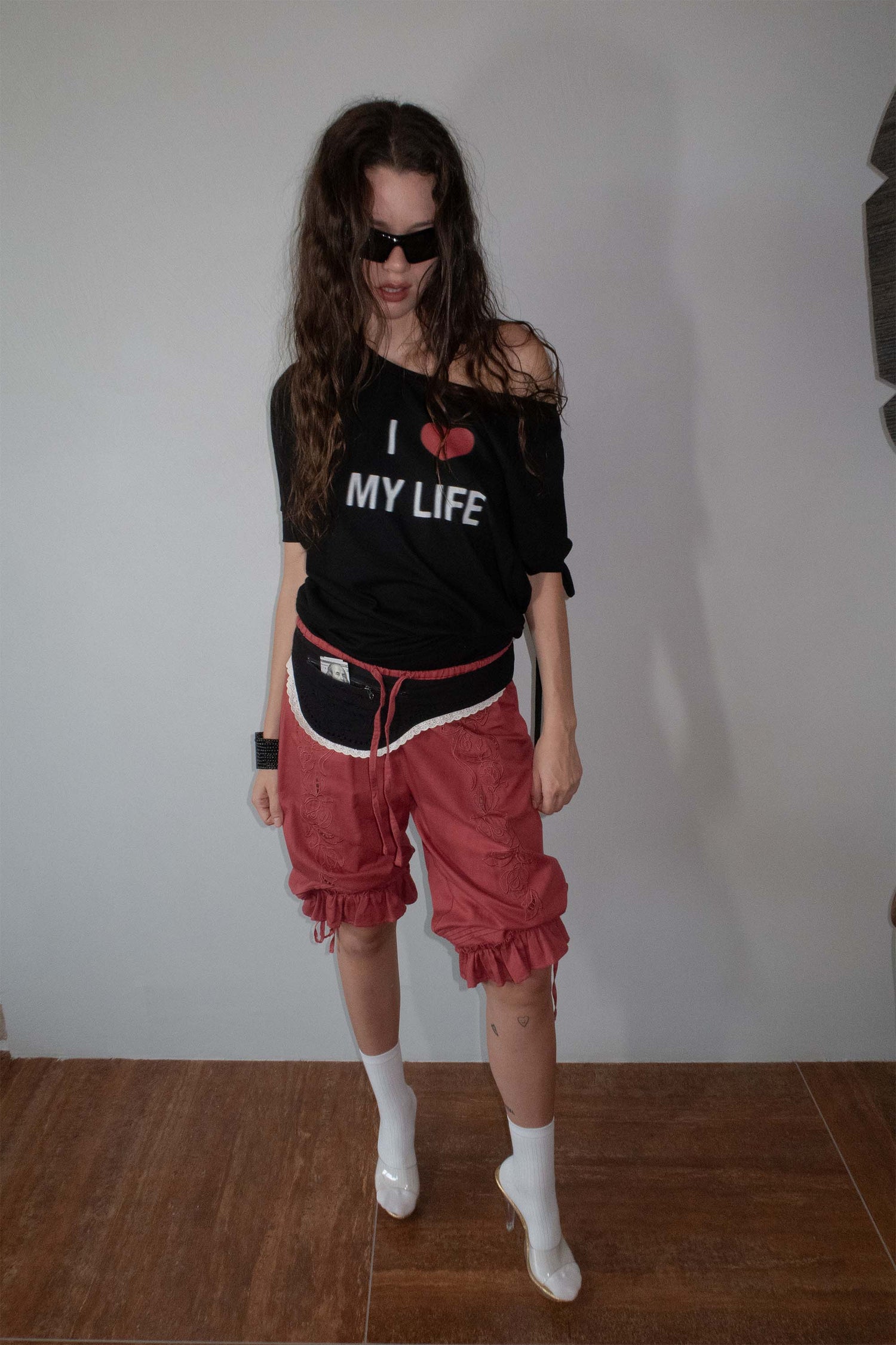 Tie Sleeve Tee Black