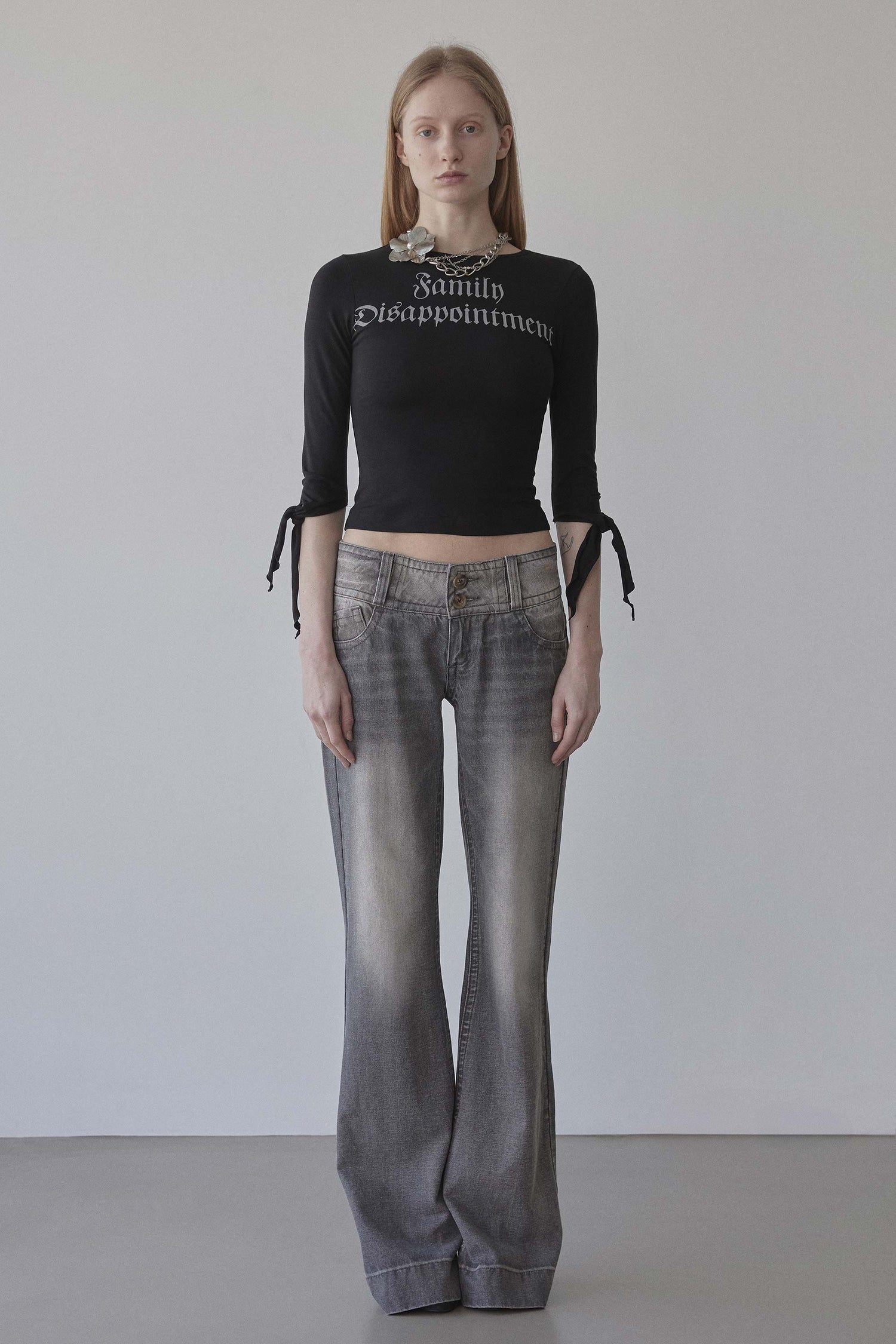 Tie Sleeve Tee Black