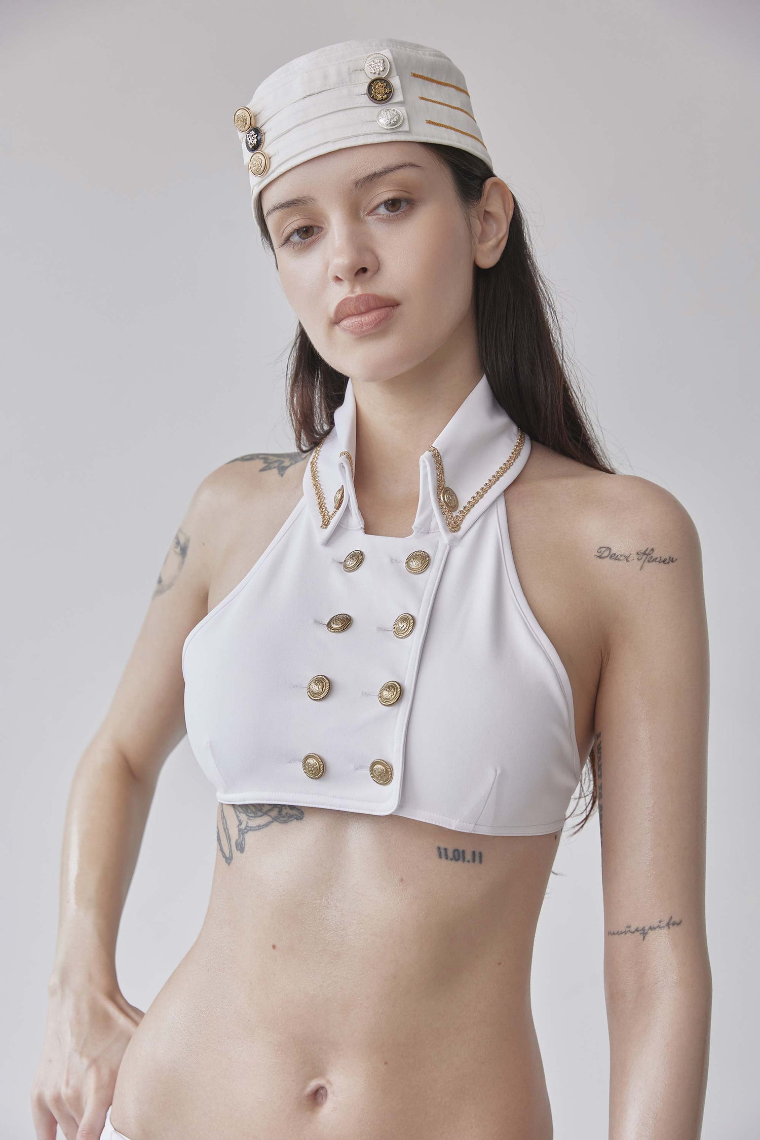 Marine Pillbox Hat White