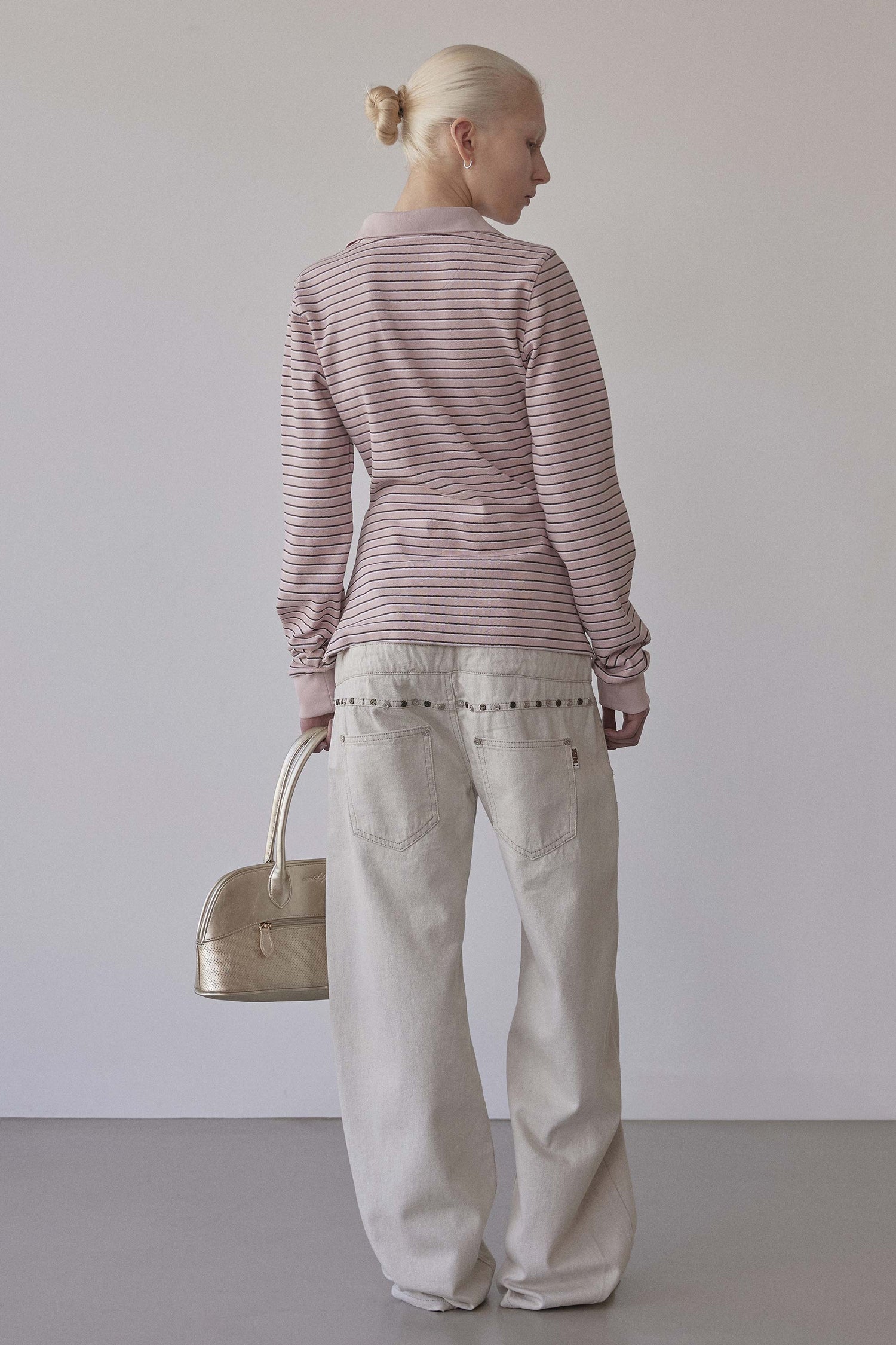 Shirring Tennis Shirt Pink