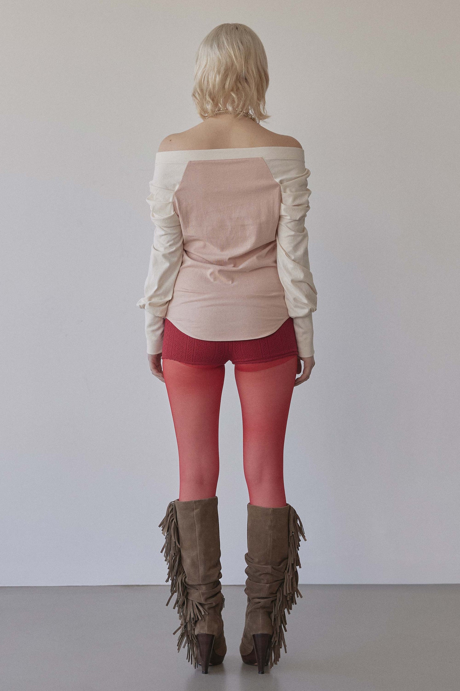 Love Off-Shoulder Tee Peach