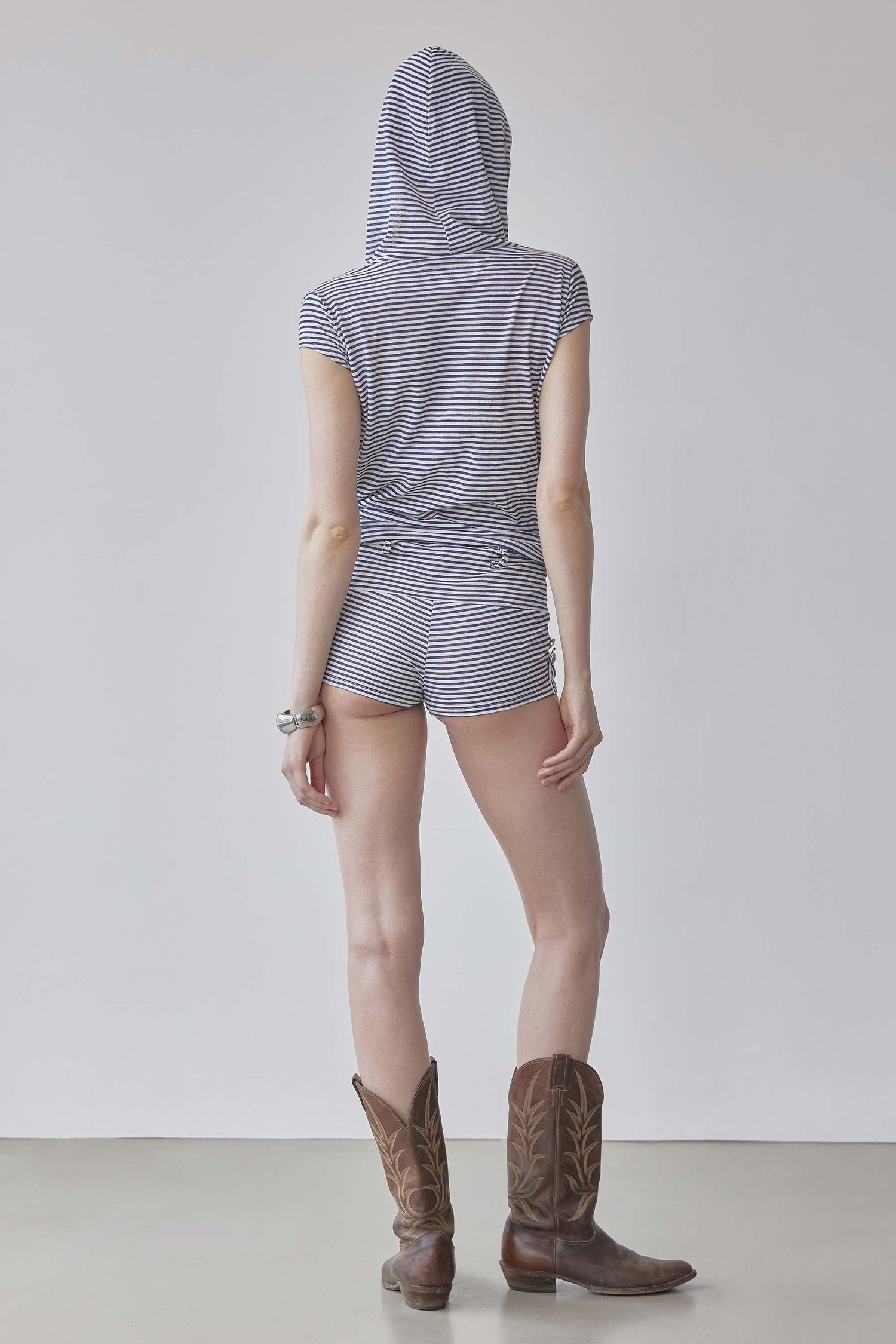 Marine Draped Romper Navy