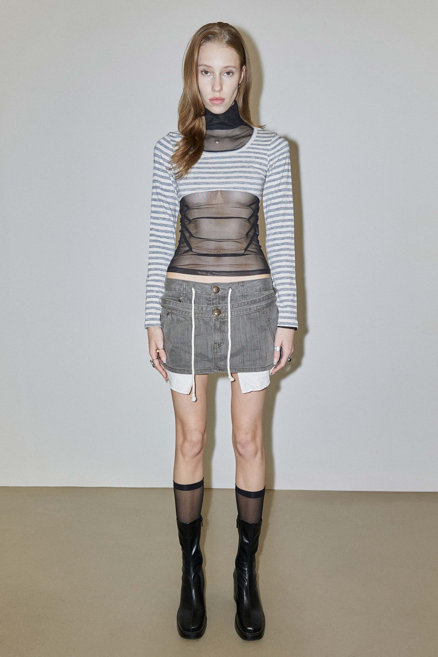 Micro Underboob Tee Stripe