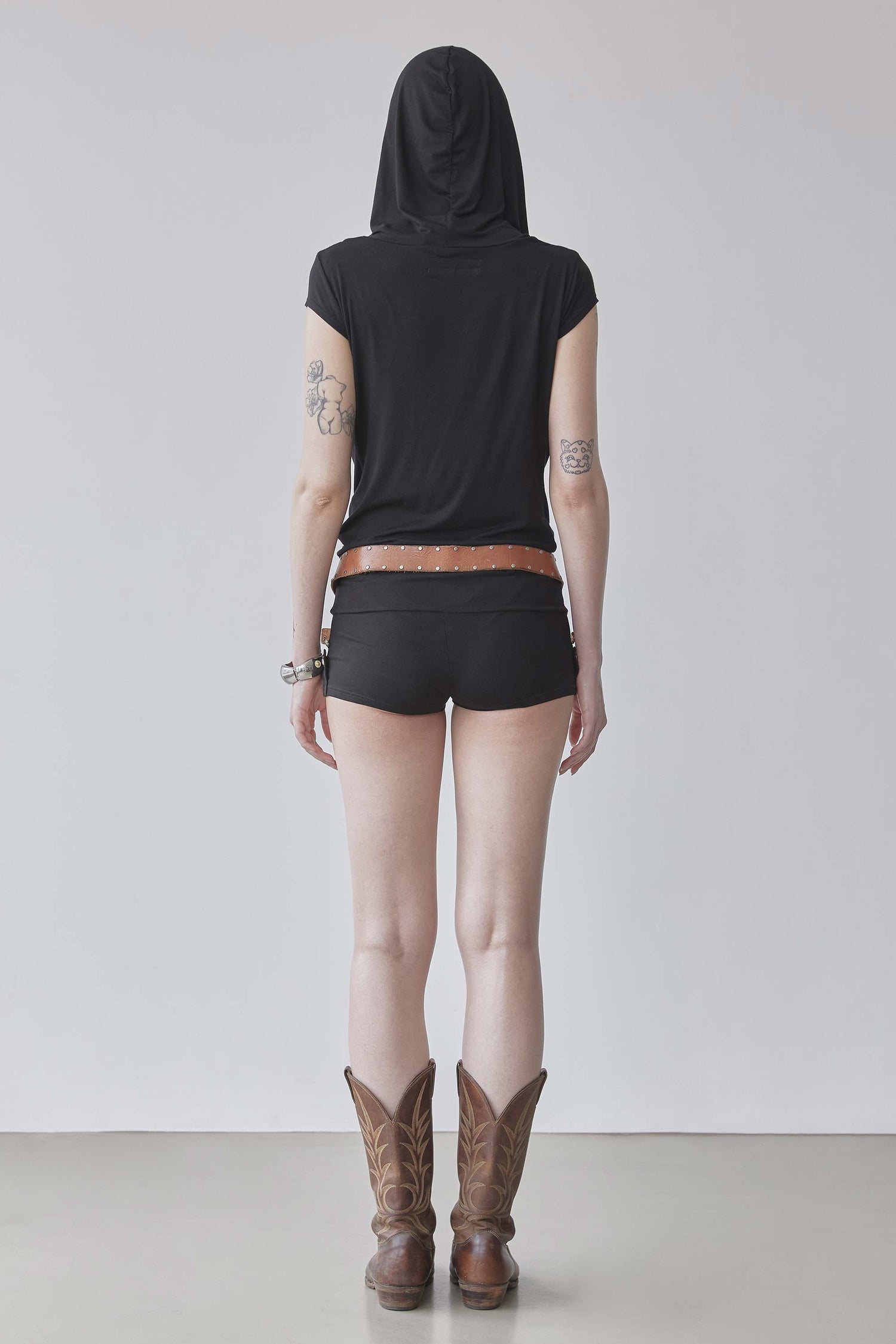 Marine Draped Romper Black