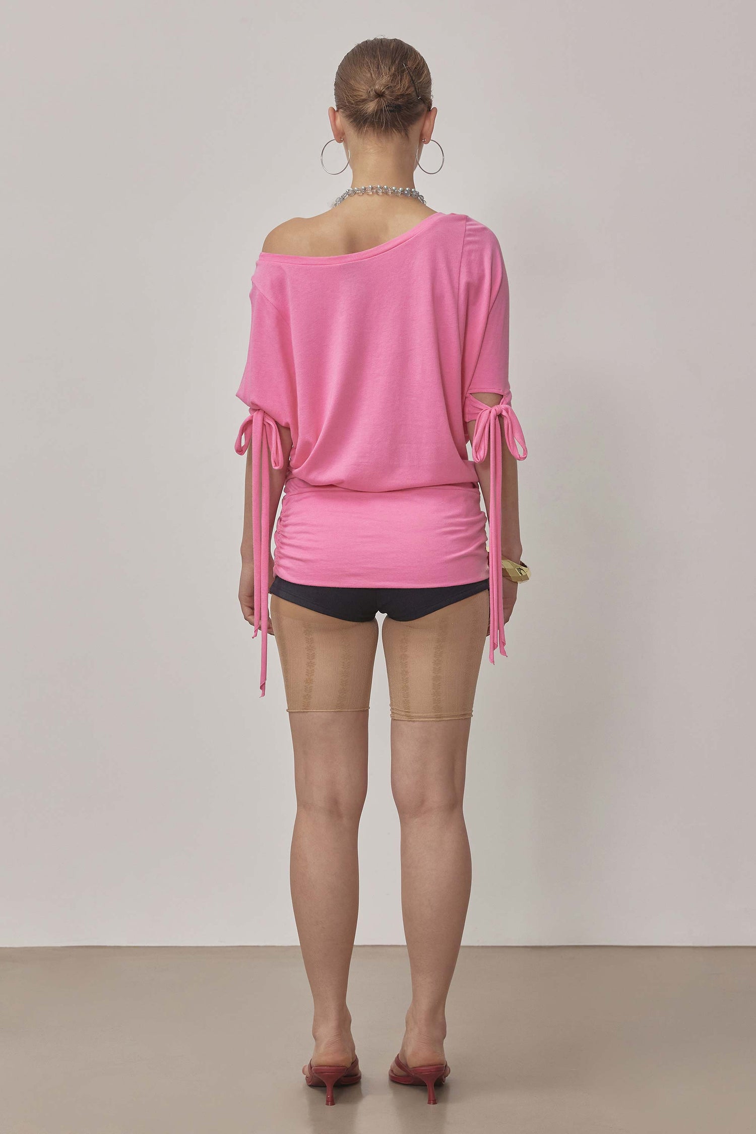 Tie Sleeve Tee Coral