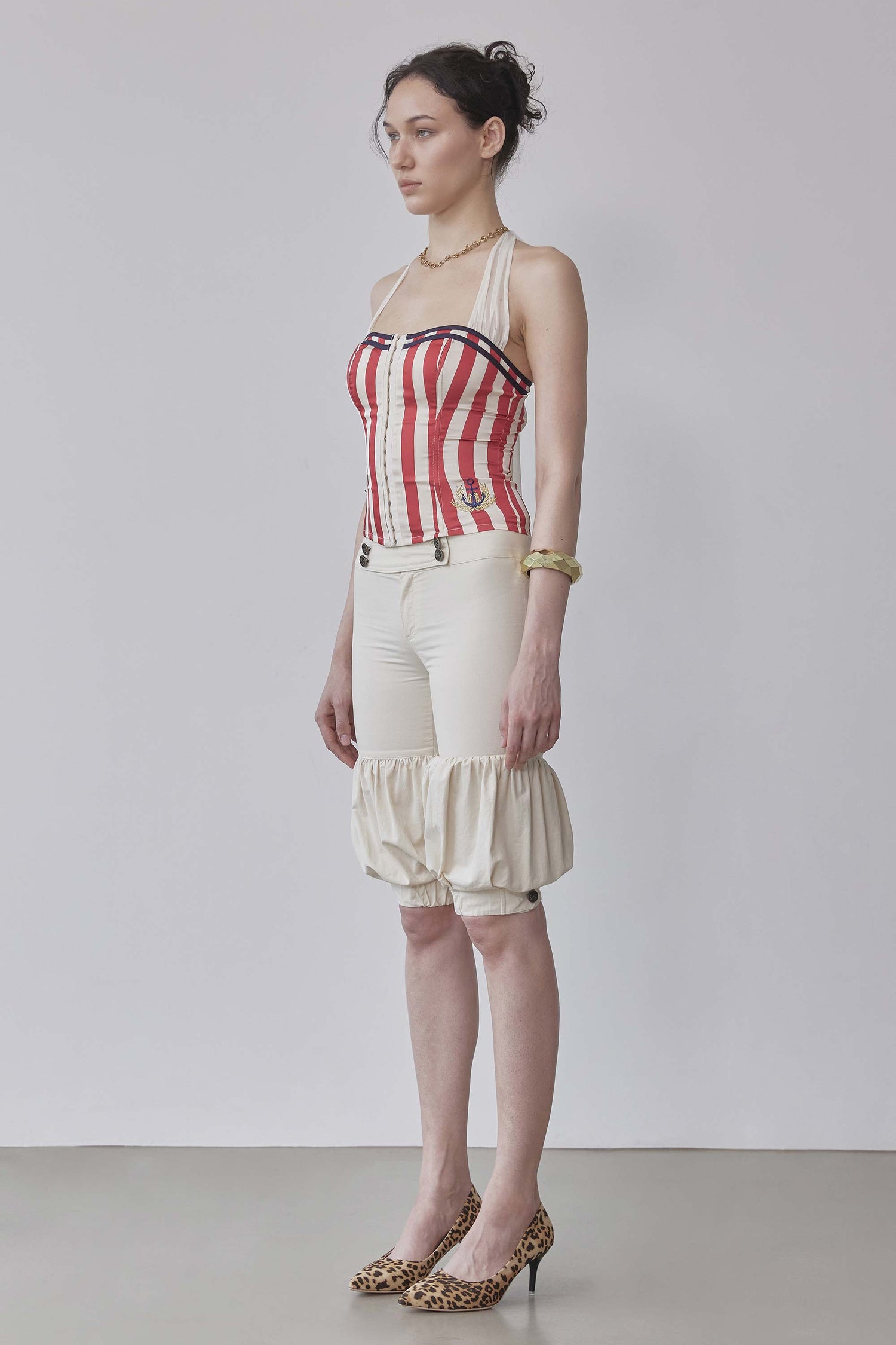 Marine Halter Corset Red Stripe