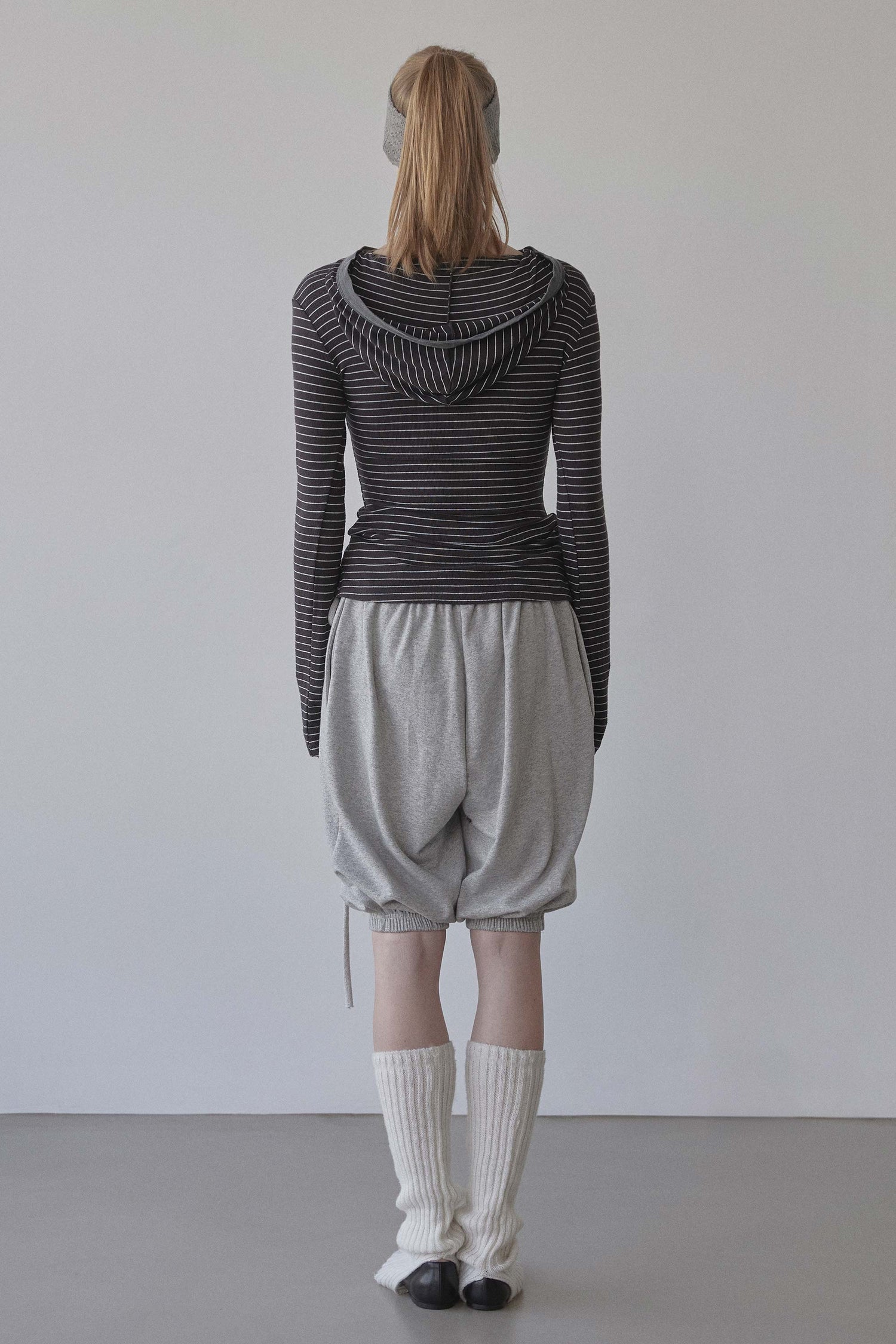 Stripe Hoodie Tee Charcoal