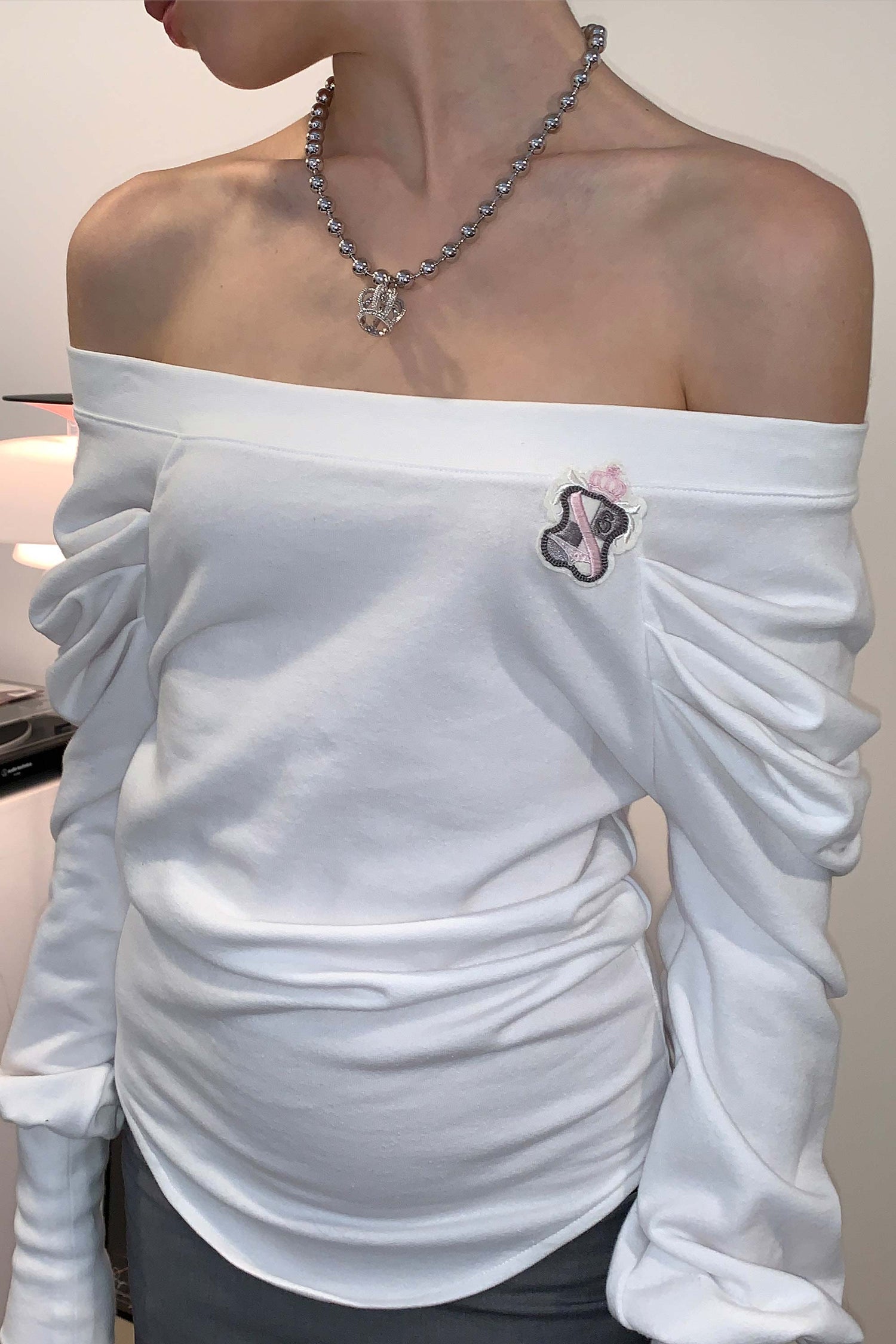 Princess Off-Shoulder Tee White