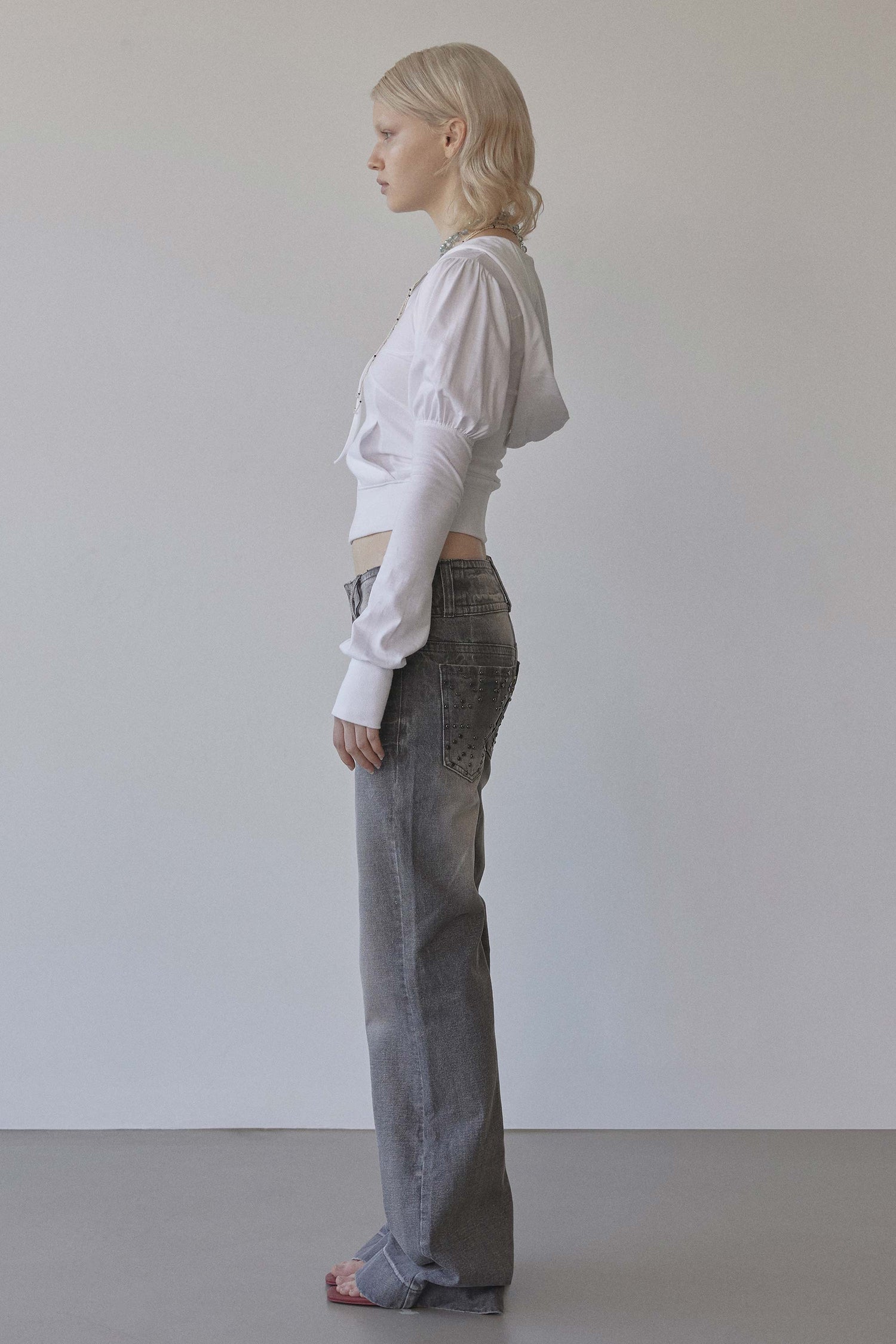 Solid Zip-Up Hoodie White