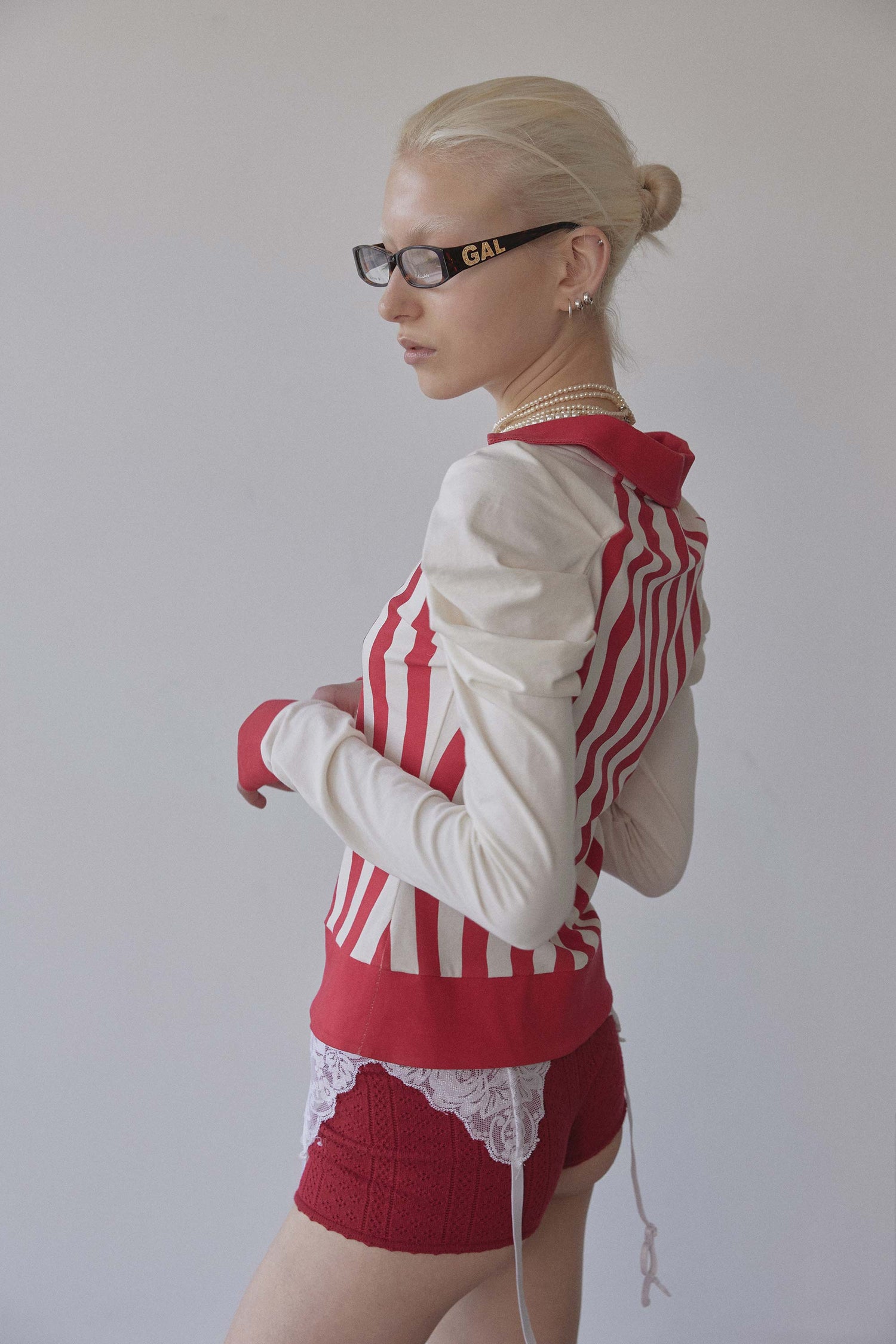 Good Girl Collar Tee Red Stripe