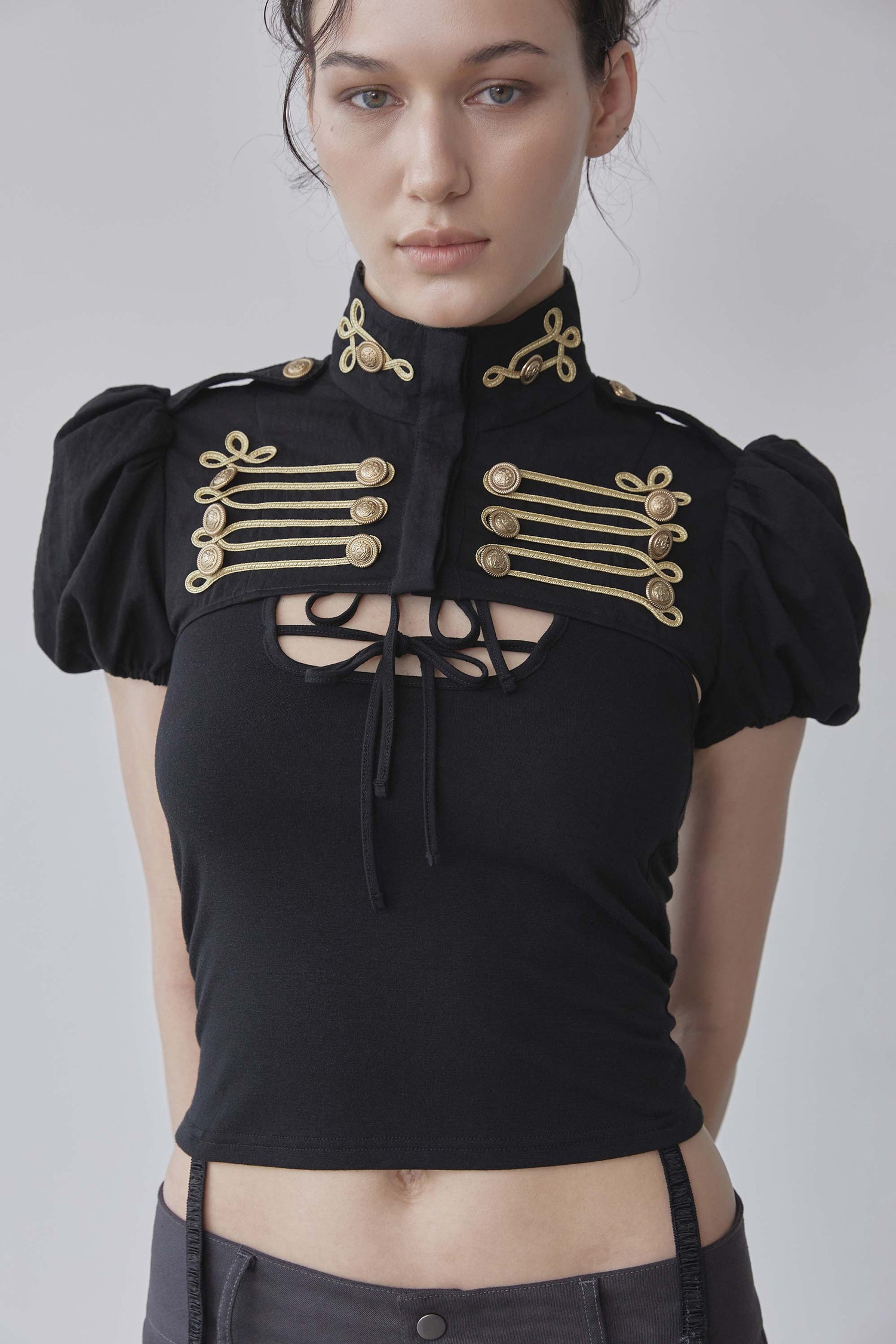 Garter Reversible Top Black