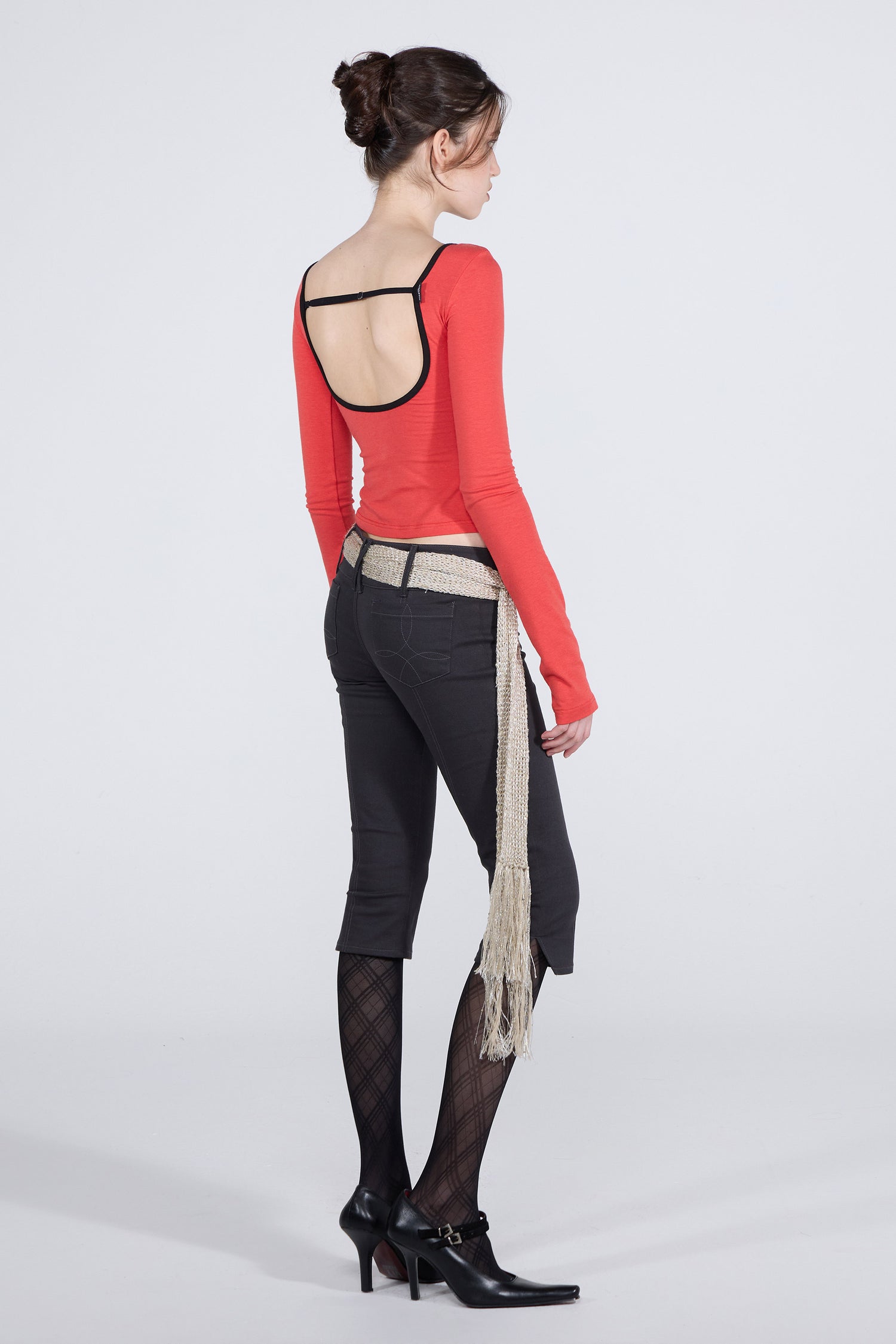 Scoop Back Strap Top Tomato