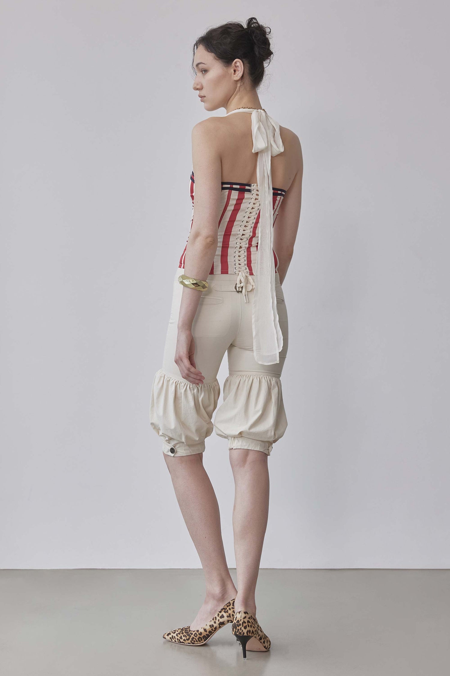 Marine Halter Corset Red Stripe