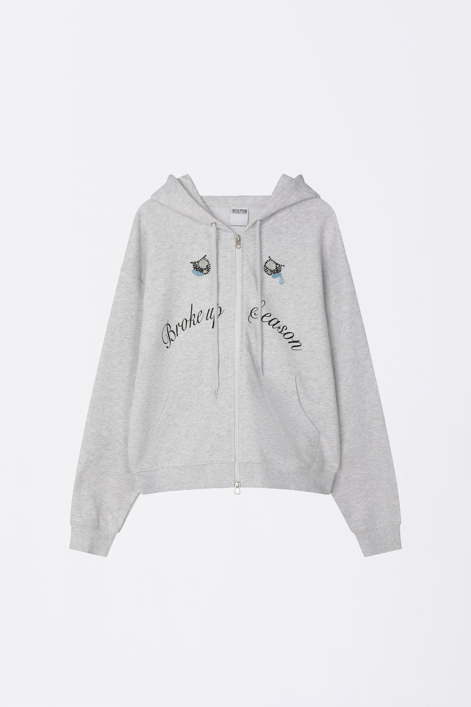 My Go To Hoodie Zip-Up White Melange