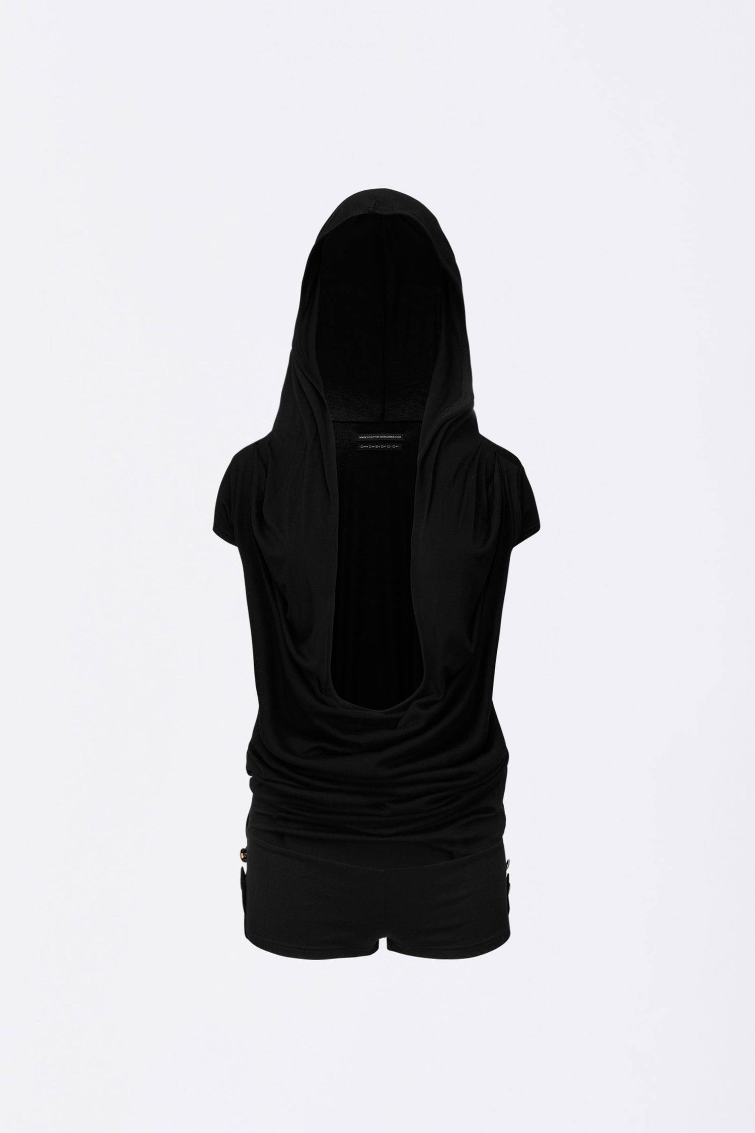 Marine Draped Romper Black