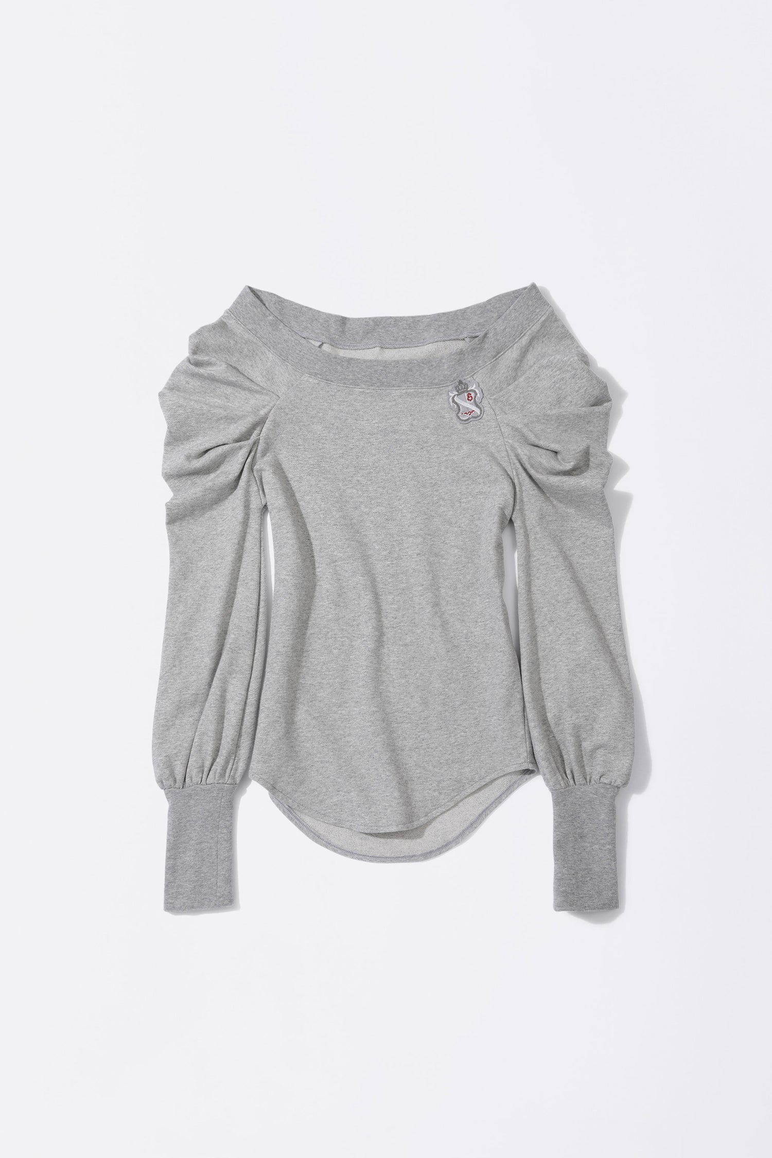 Princess Off-Shoulder Tee Melange Gray