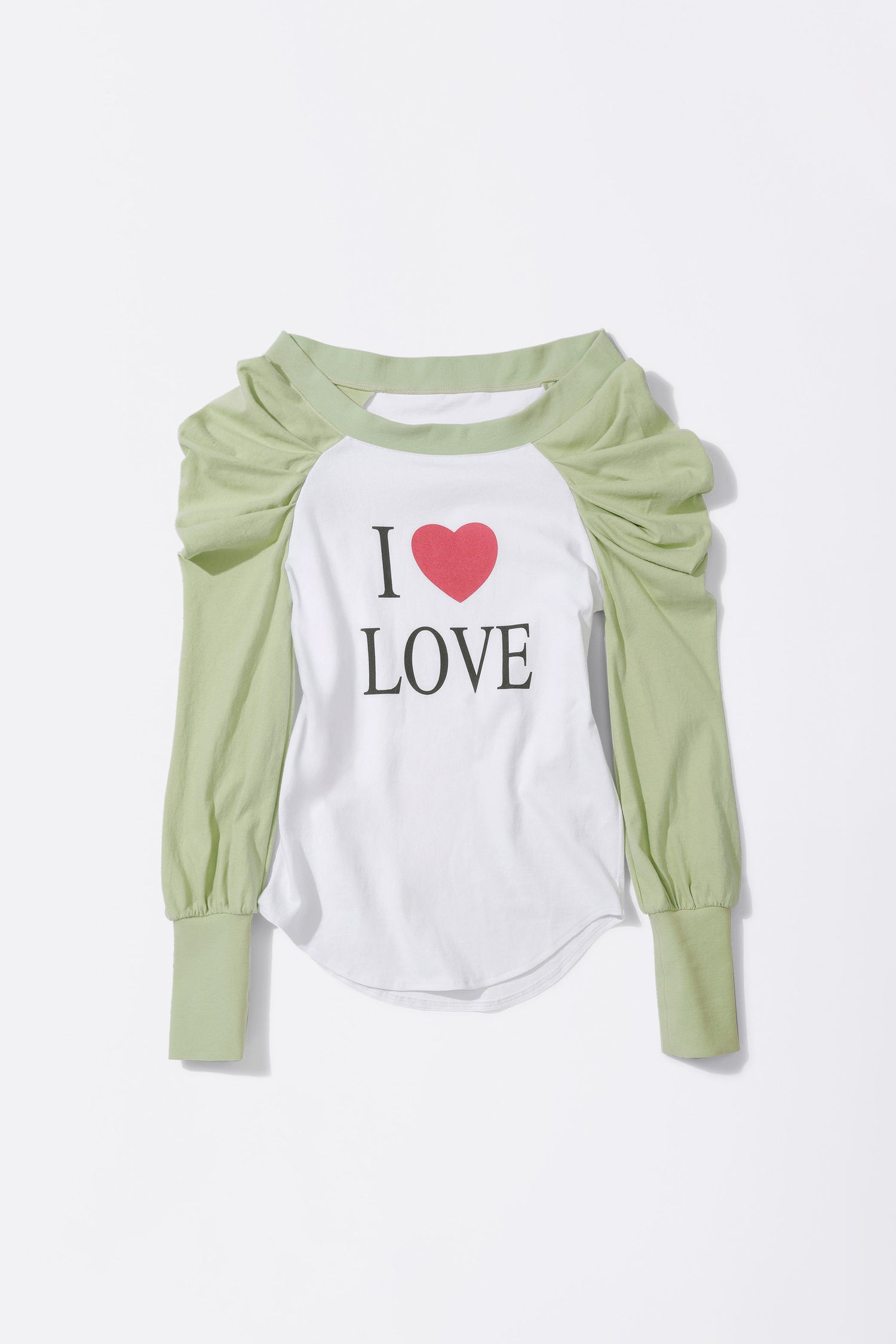 Love Off-Shoulder Tee Apple Green