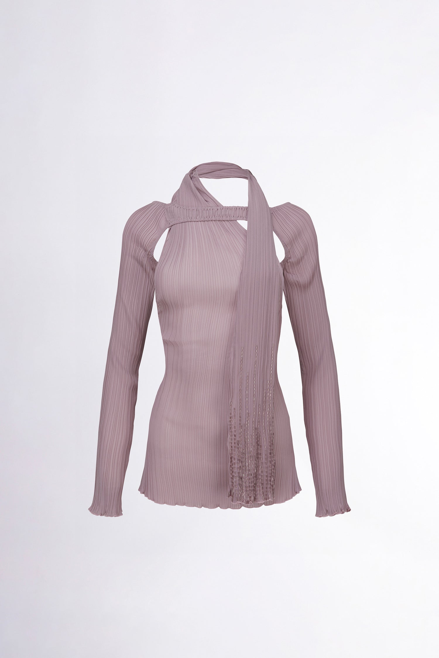 Beaded Scarf Set-Up Top Mauve