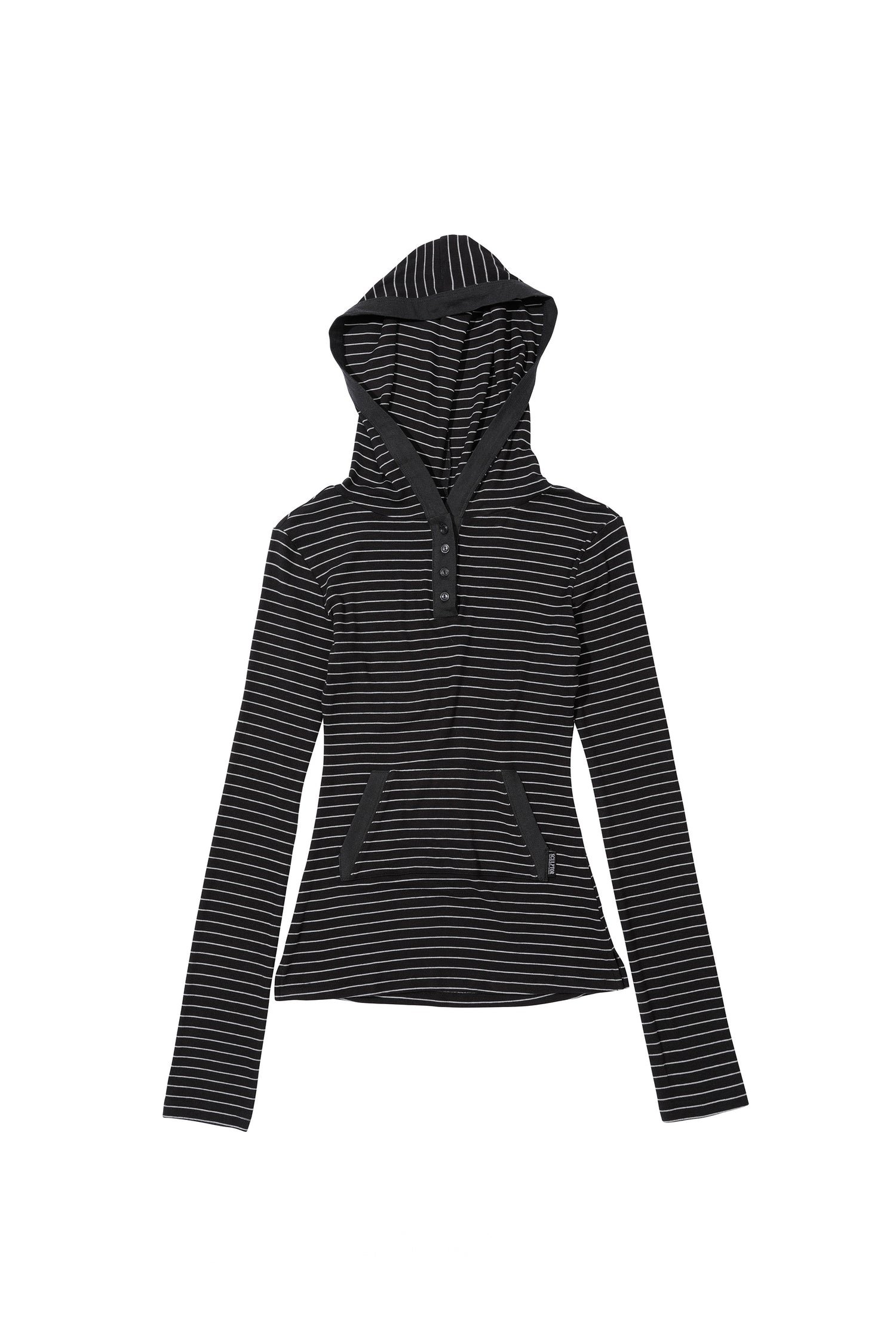 Stripe Hoodie Tee Charcoal