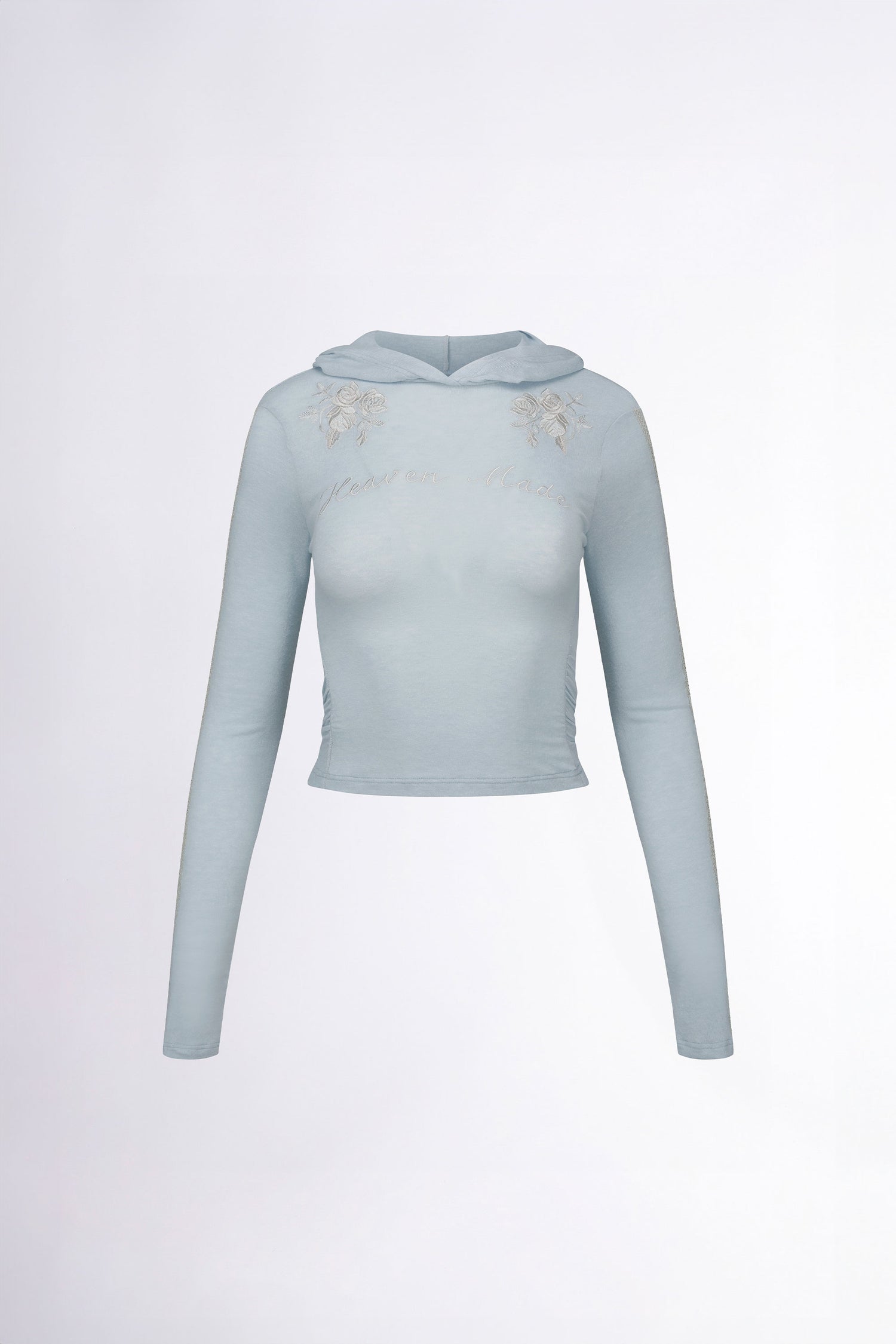 Rose Angora Hoodie Tee Baby Blue