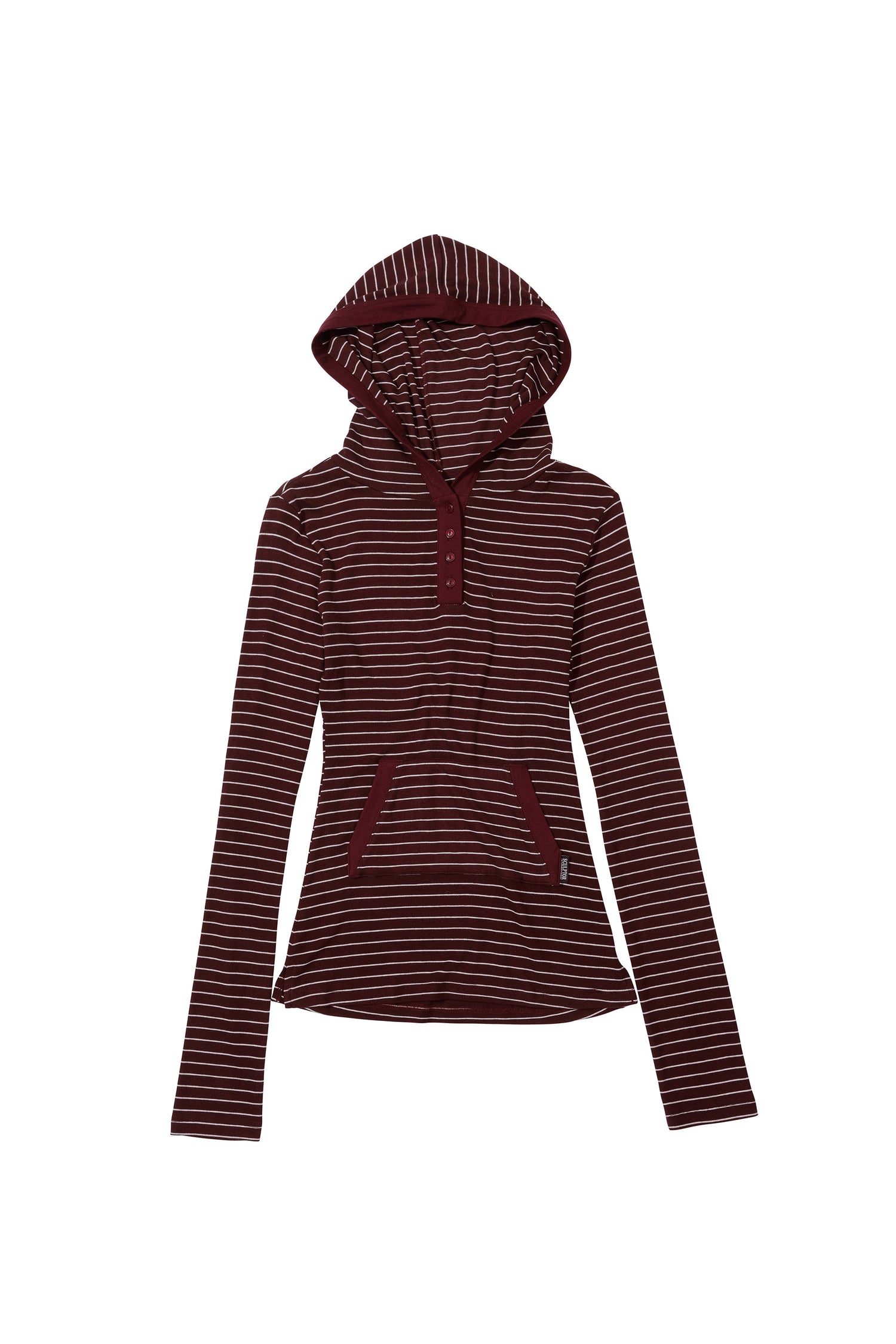 Stripe Hoodie Tee Burgundy