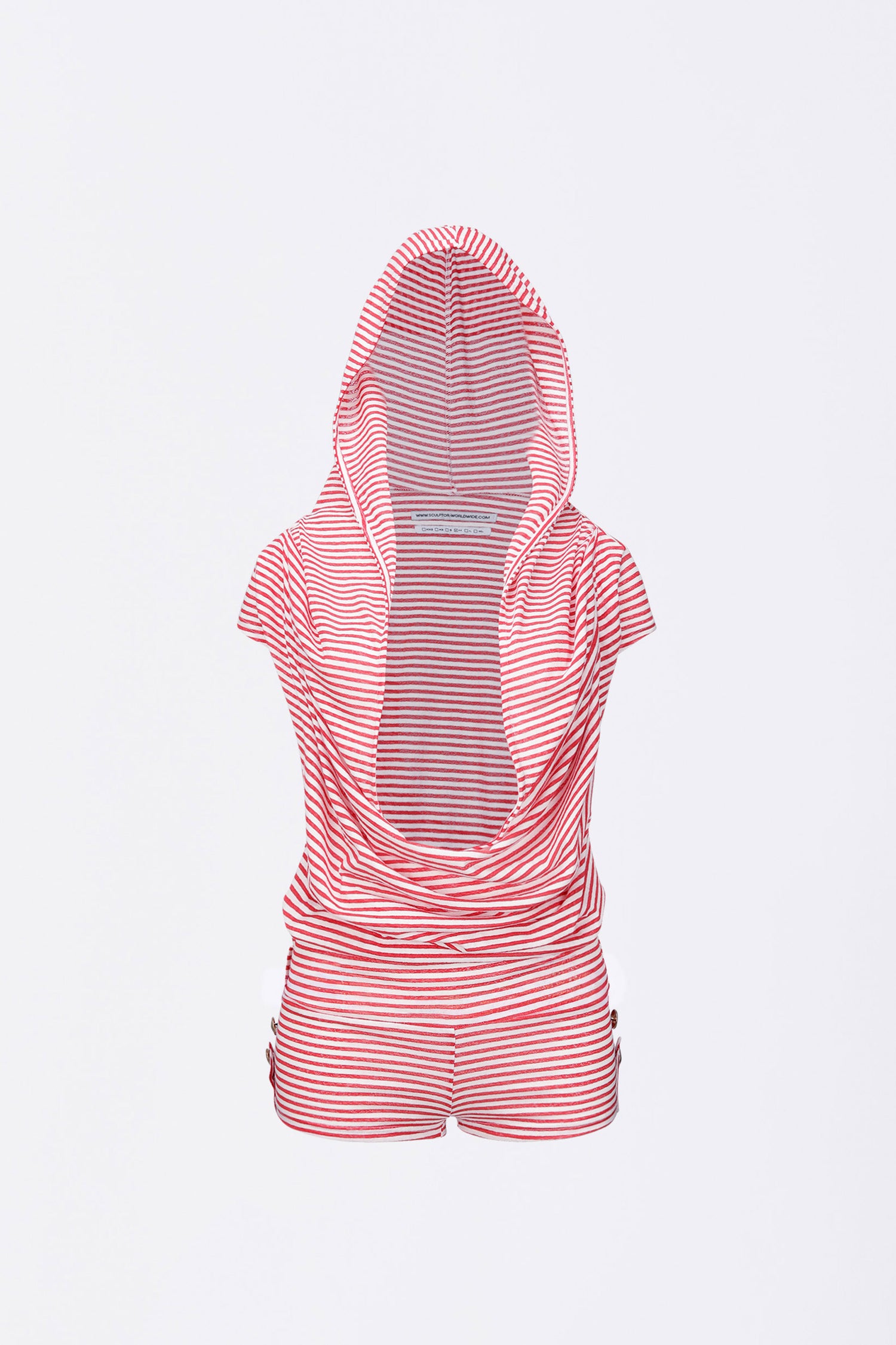 Marine Draped Romper Red