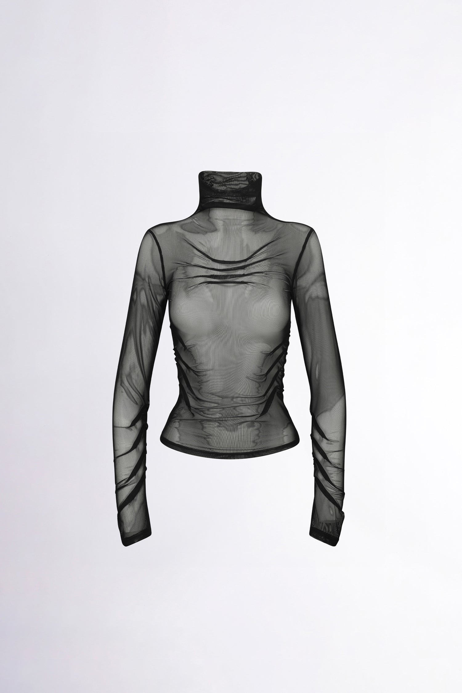 Origami Turtle Neck Tee Black