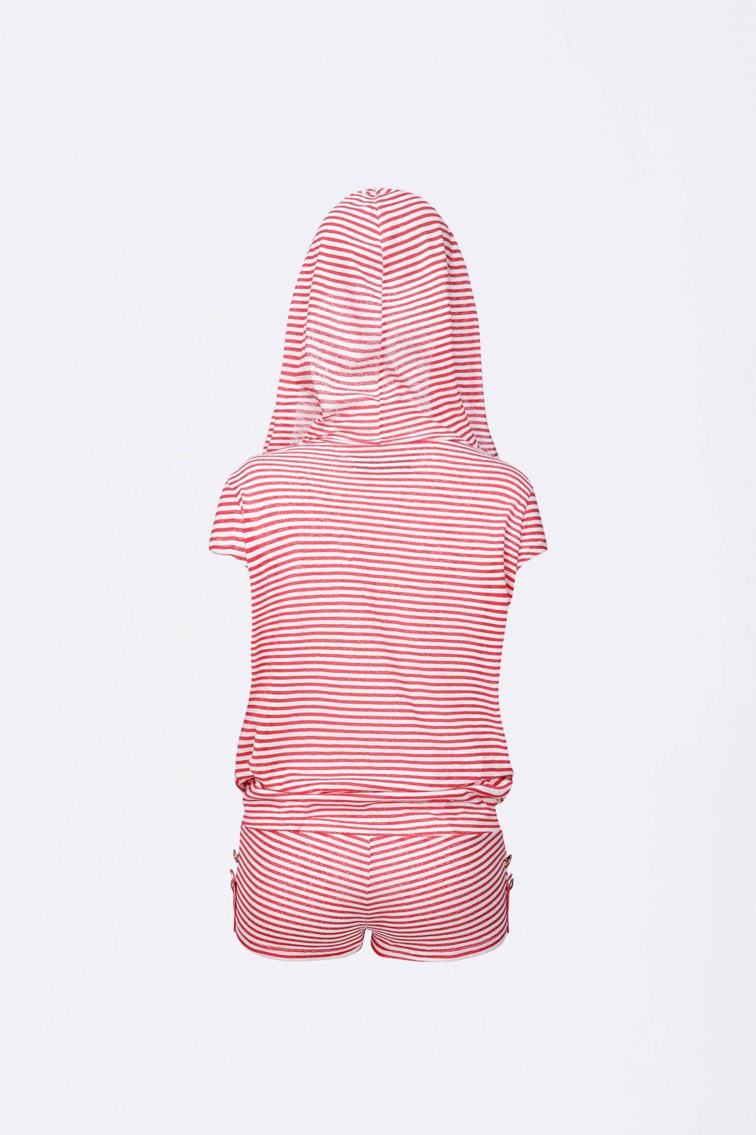 Marine Draped Romper Red