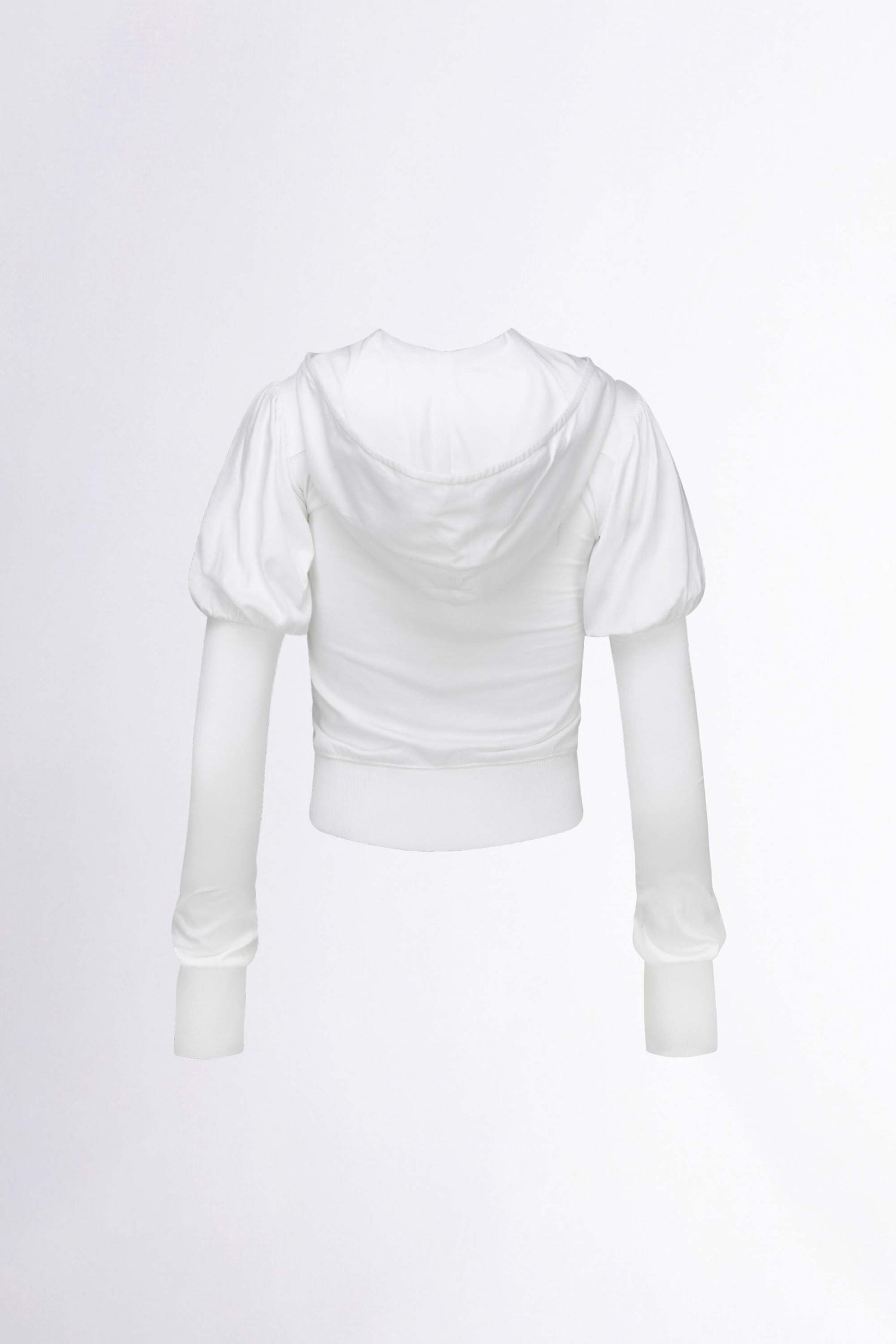 Solid Zip-Up Hoodie White