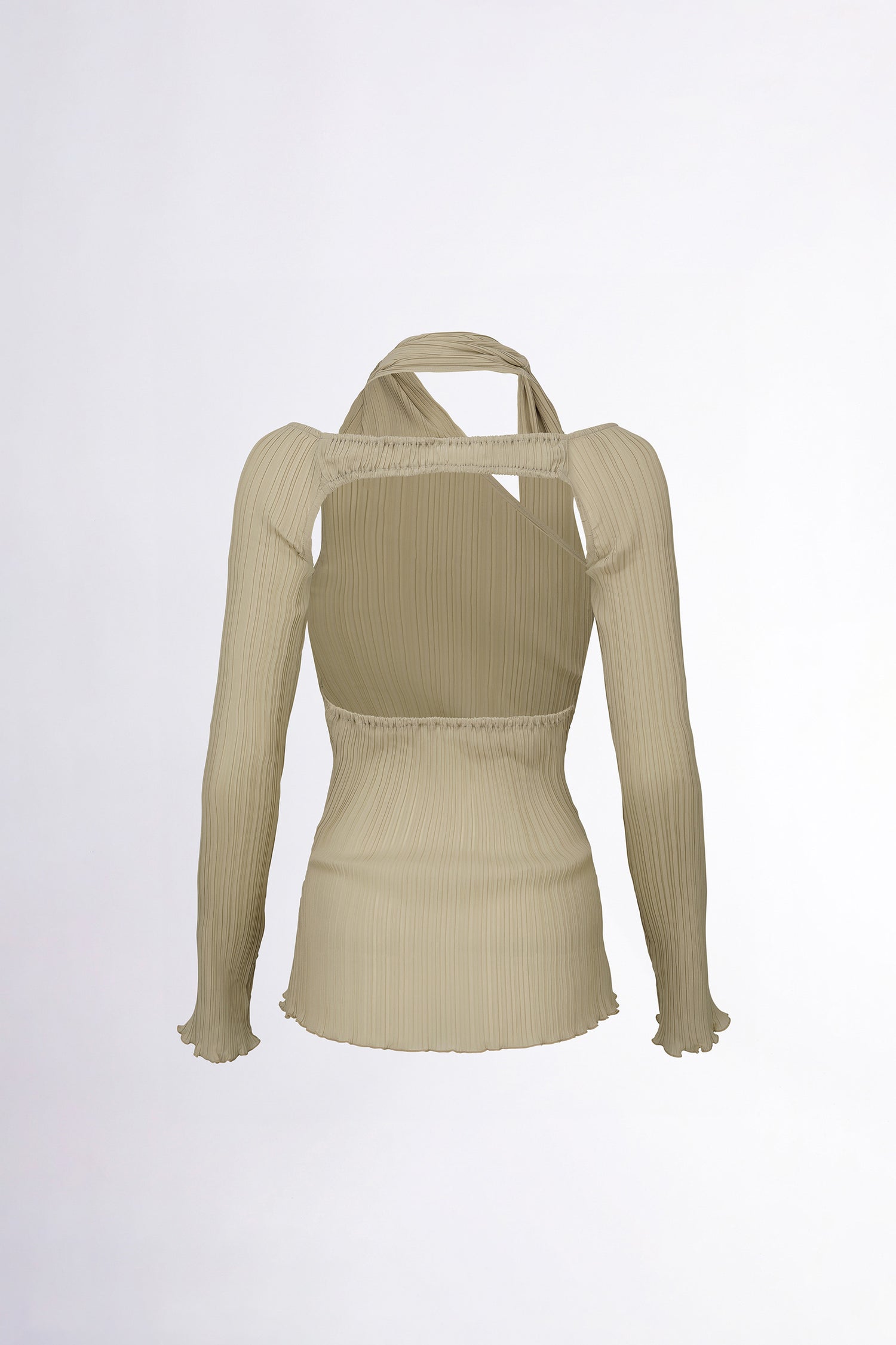 Beaded Scarf Set-Up Top Milk Tea