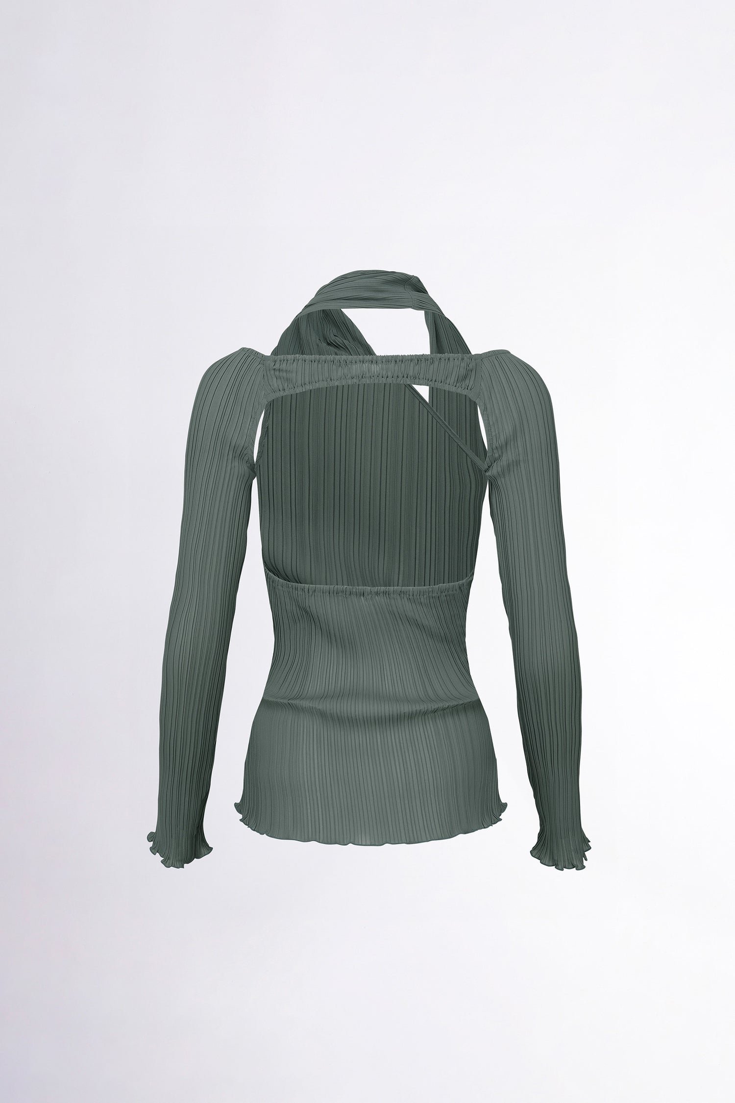 Beaded Scarf Set-Up Top Moss