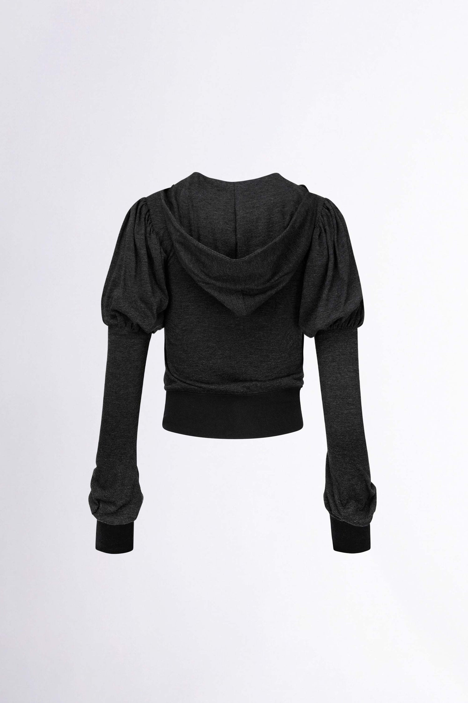 Solid Zip-Up Hoodie Charcoal