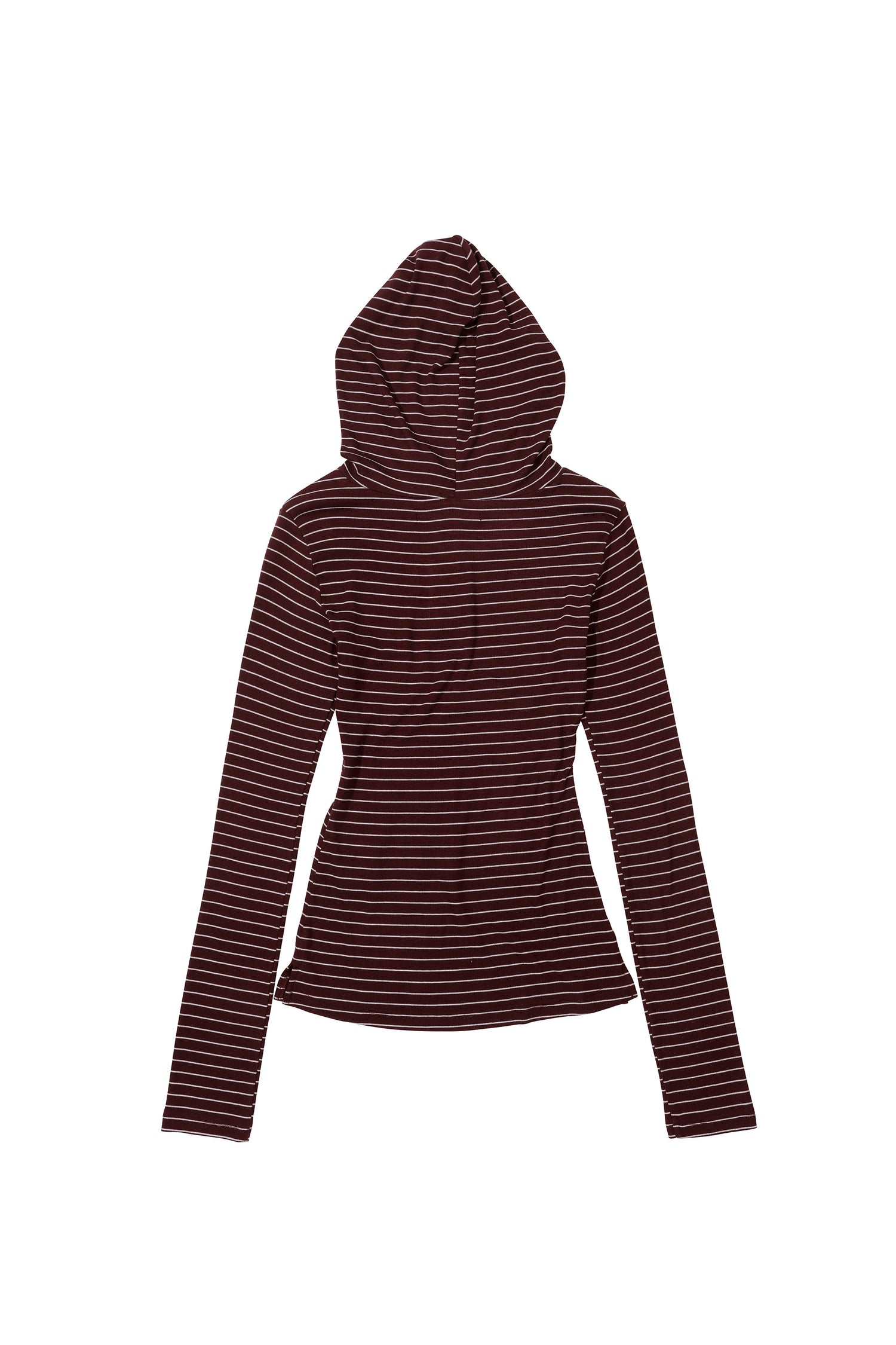 Stripe Hoodie Tee Burgundy