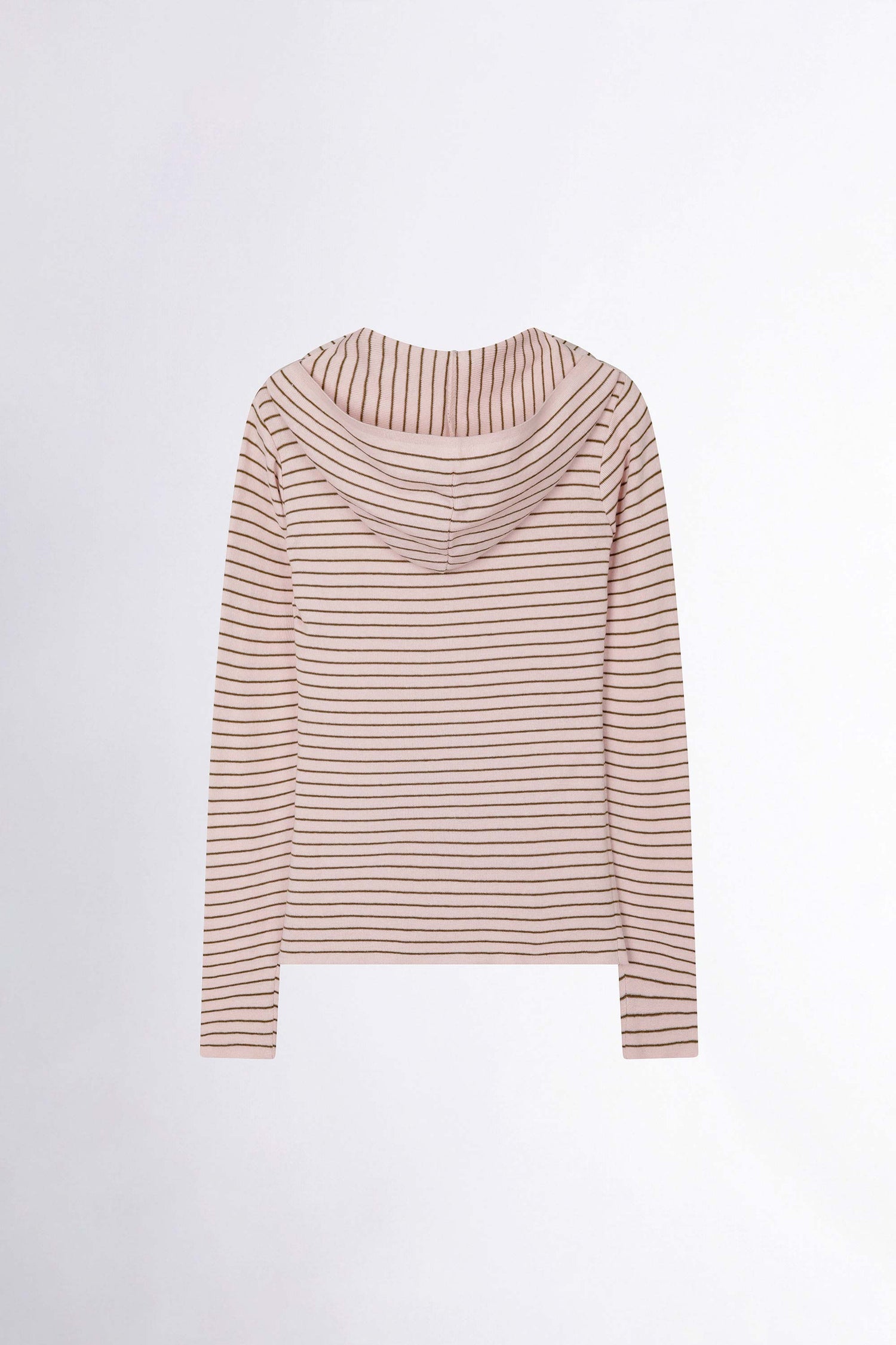 Knitted Stripe Hoodie Pink/Brown