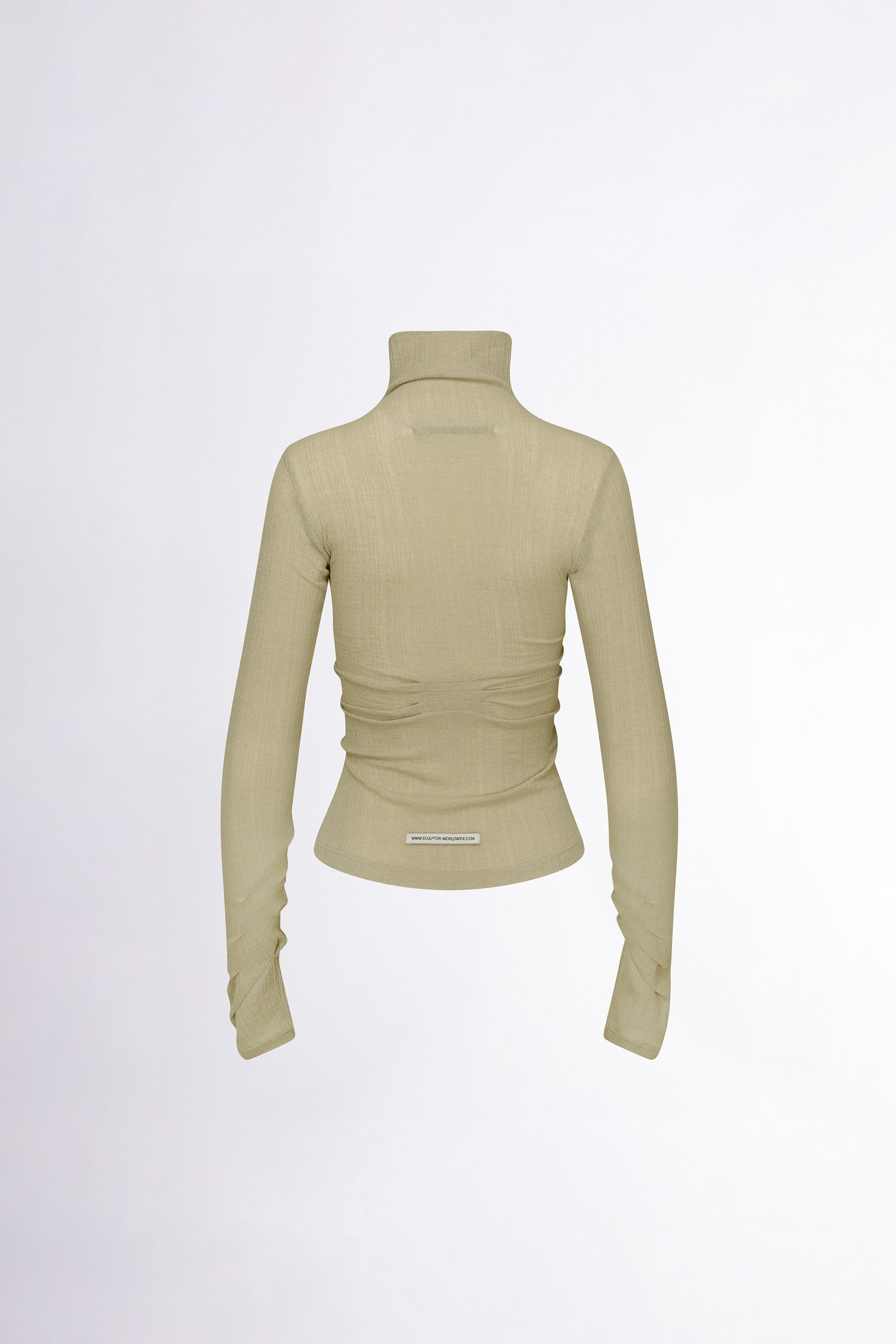 Origami Turtle Neck Tee Beige