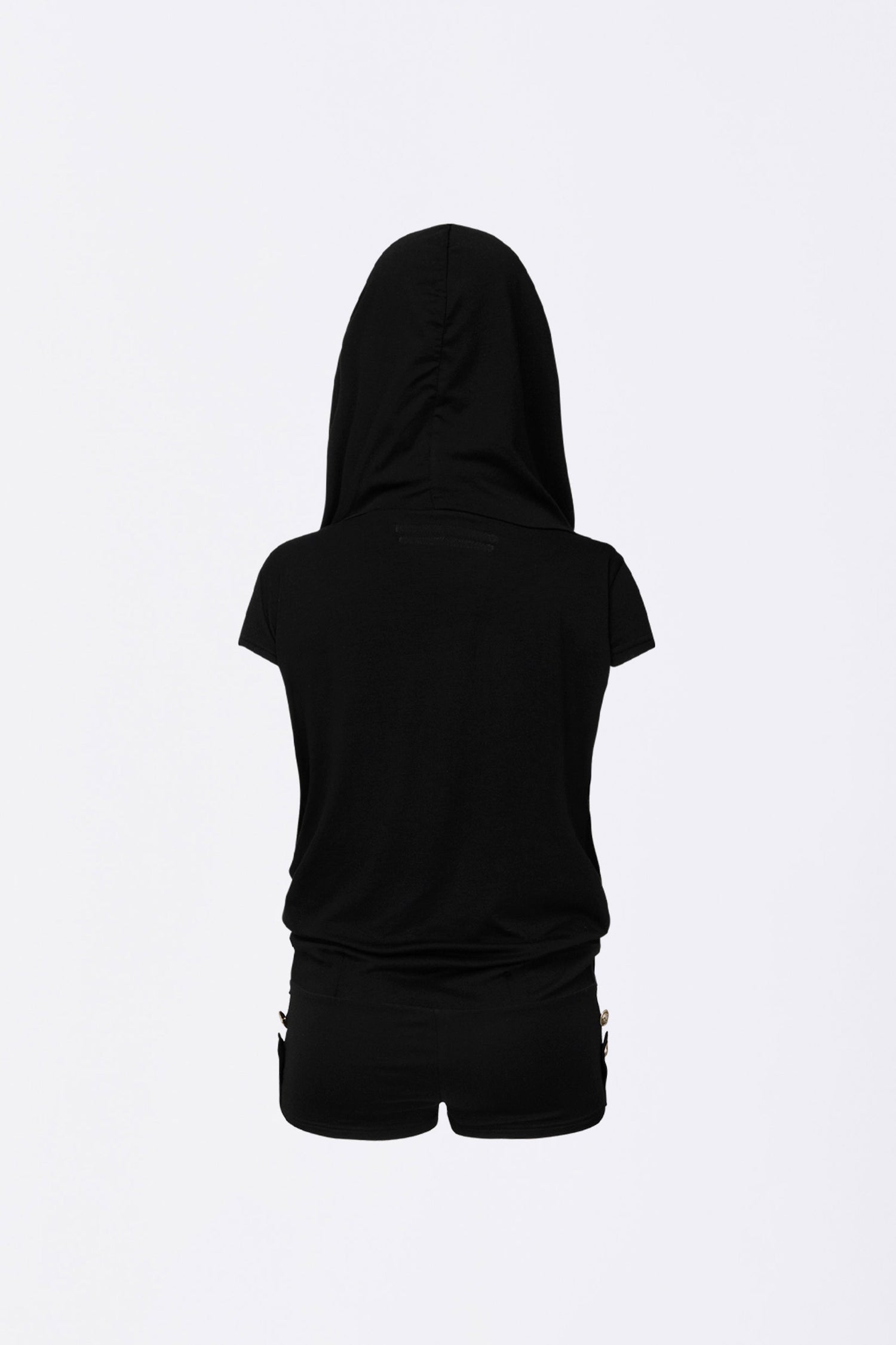 Marine Draped Romper Black