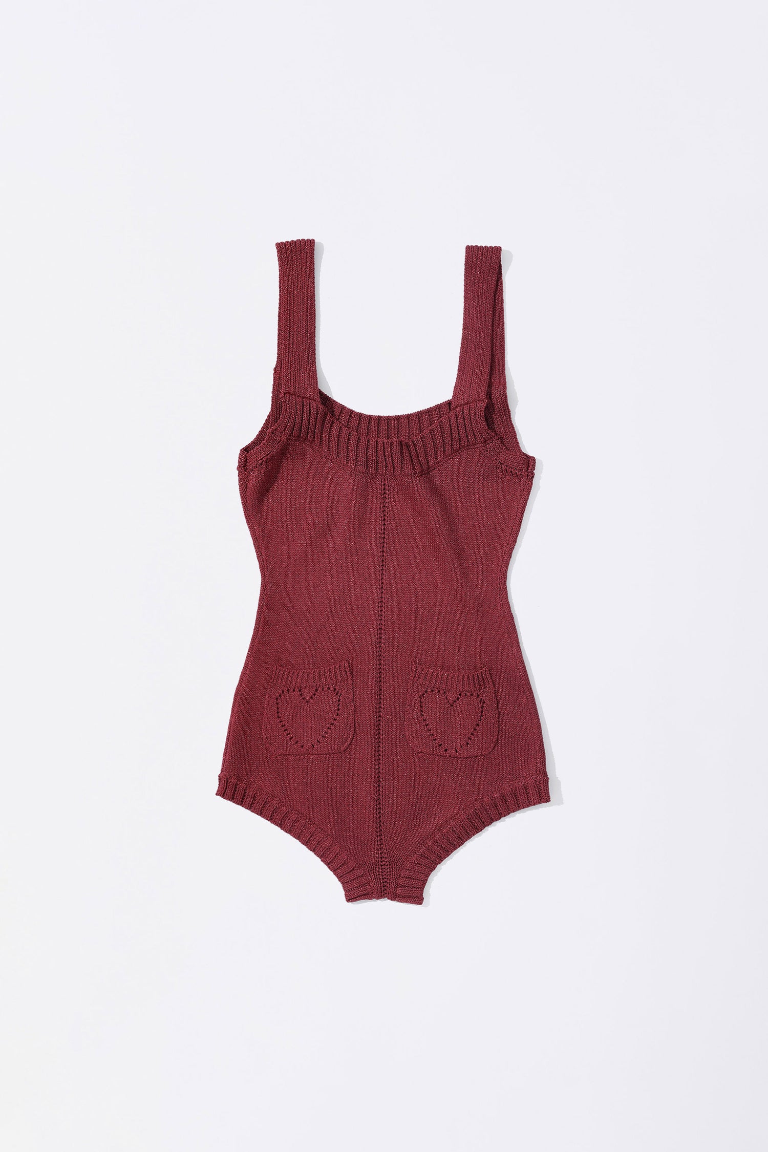 Overalls Knitted Bodysuit Red