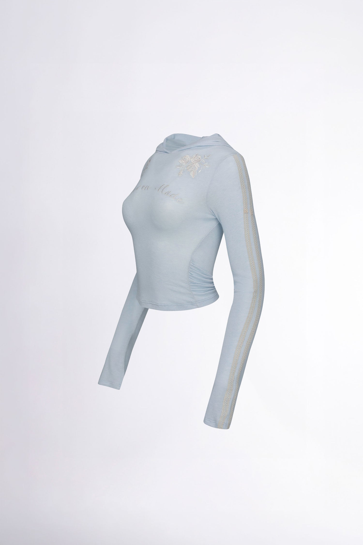 Rose Angora Hoodie Tee Baby Blue