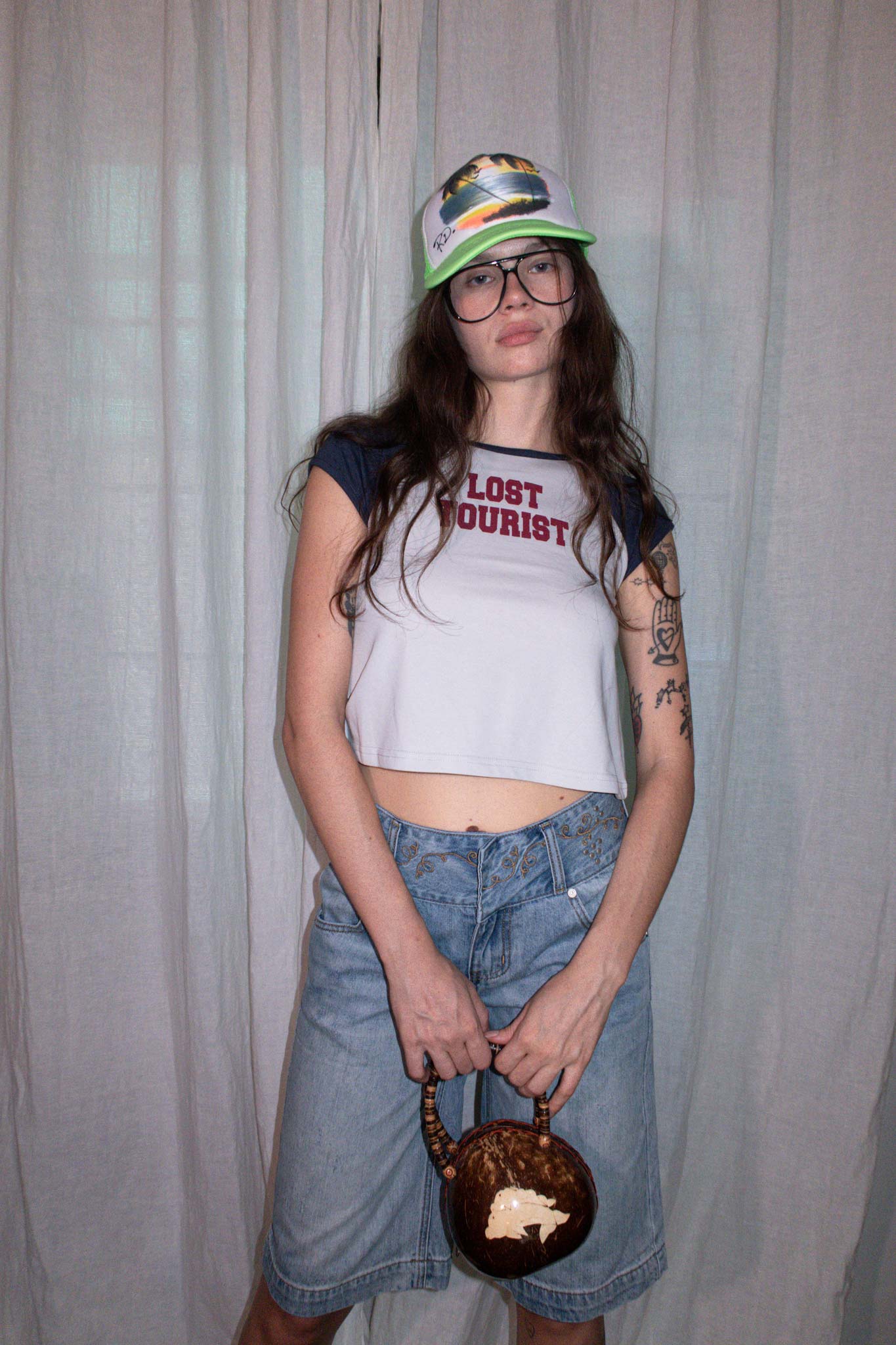 Lost Tourist Tee Raw/Dusty Navy