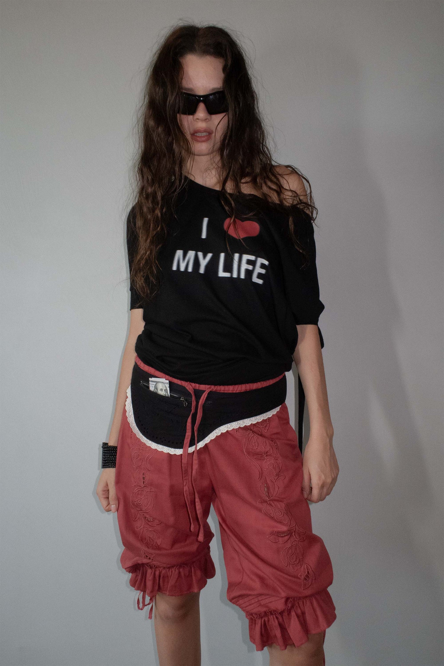 Tie Sleeve Tee Black