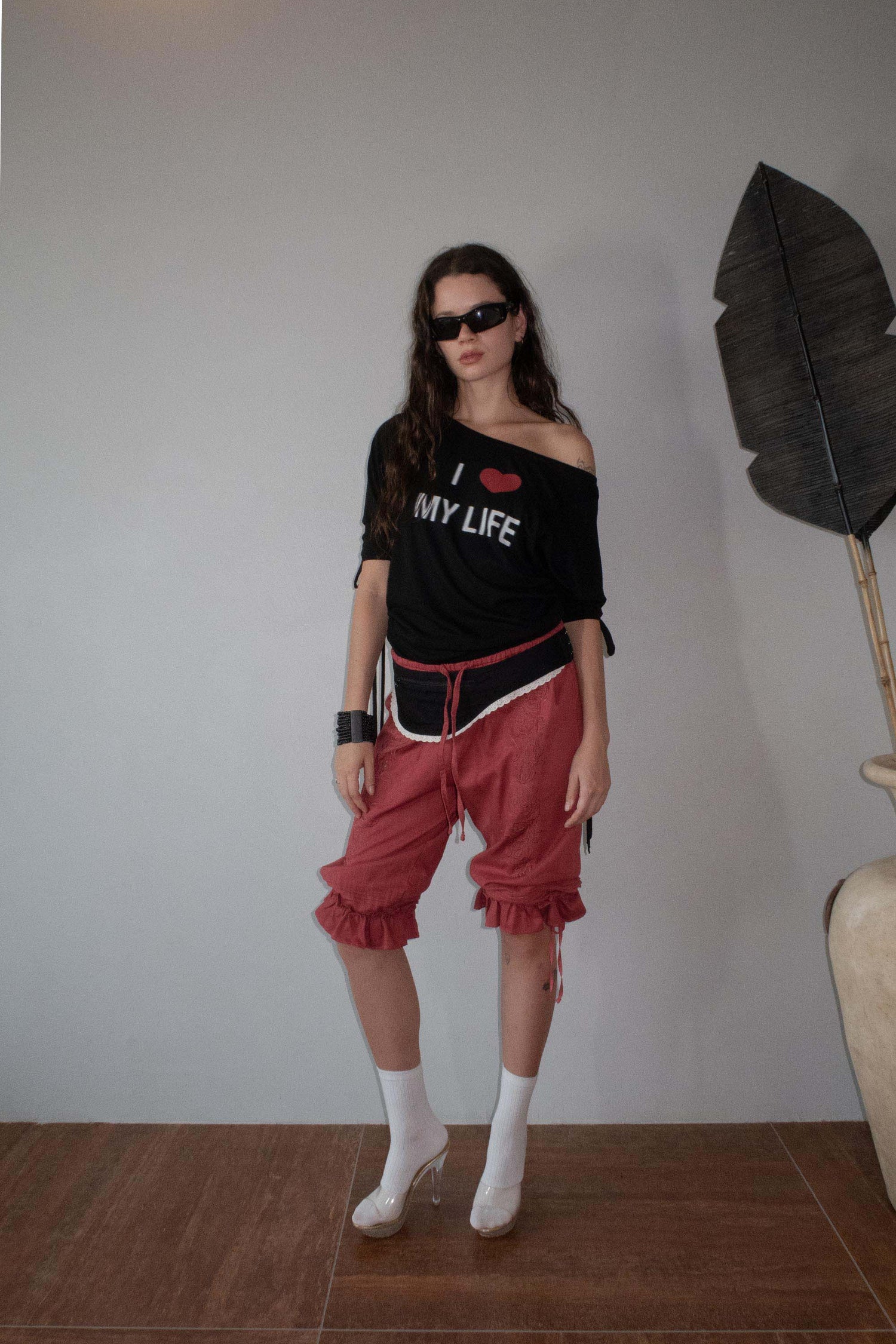 Tie Sleeve Tee Black