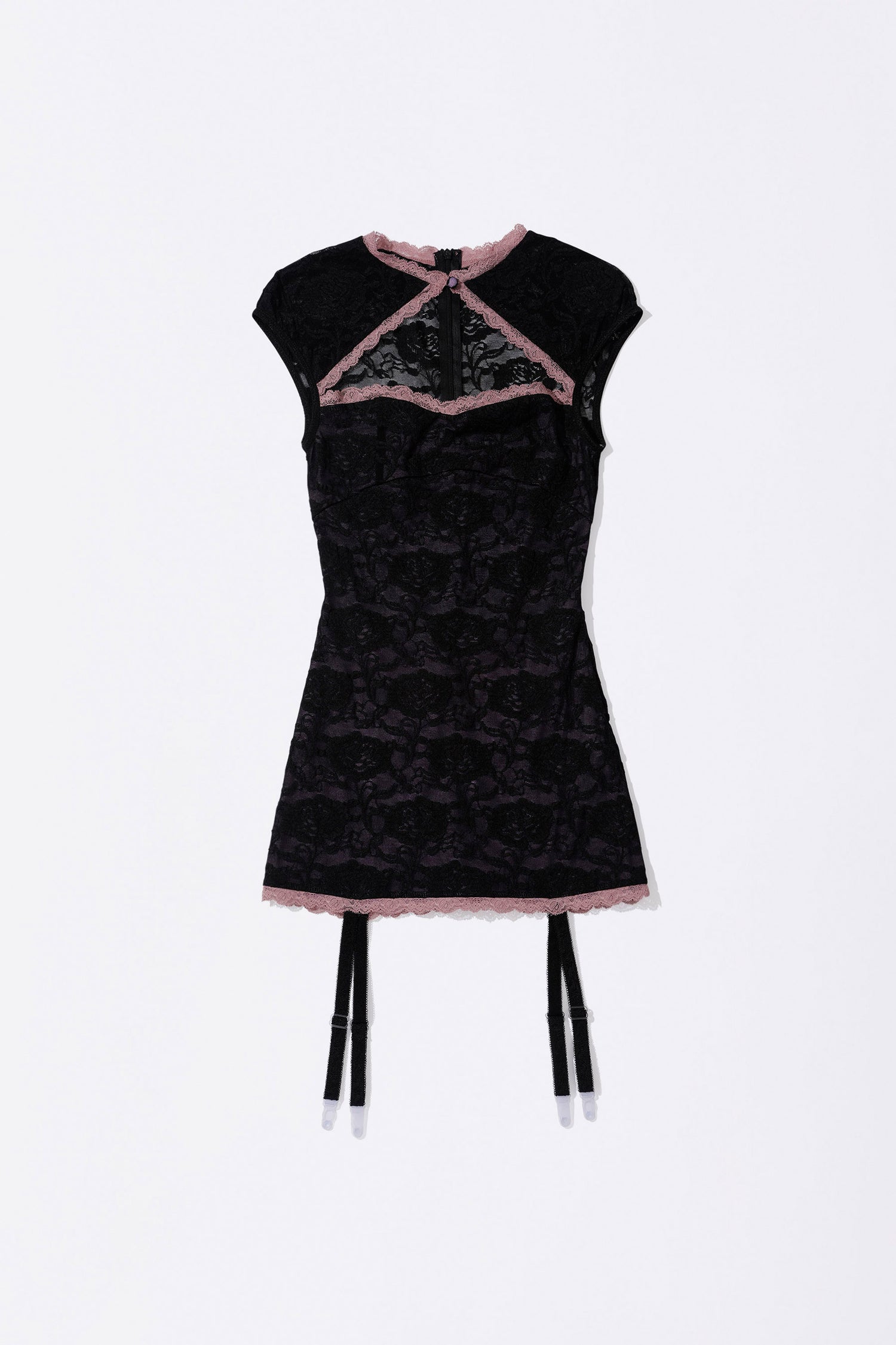 Lace Garter Belt Slip Black