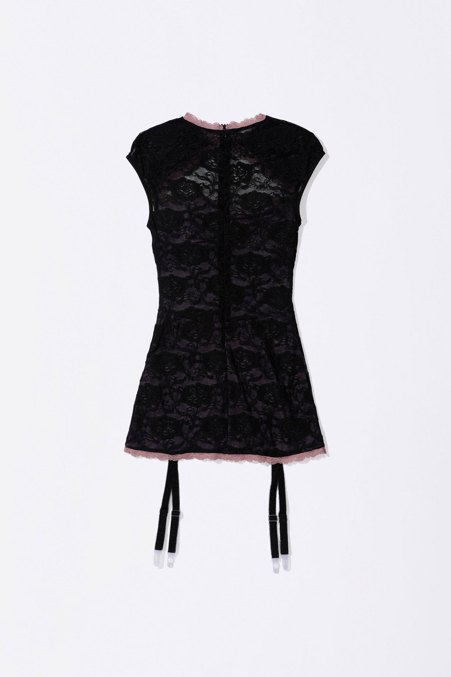 Lace Garter Belt Slip Black