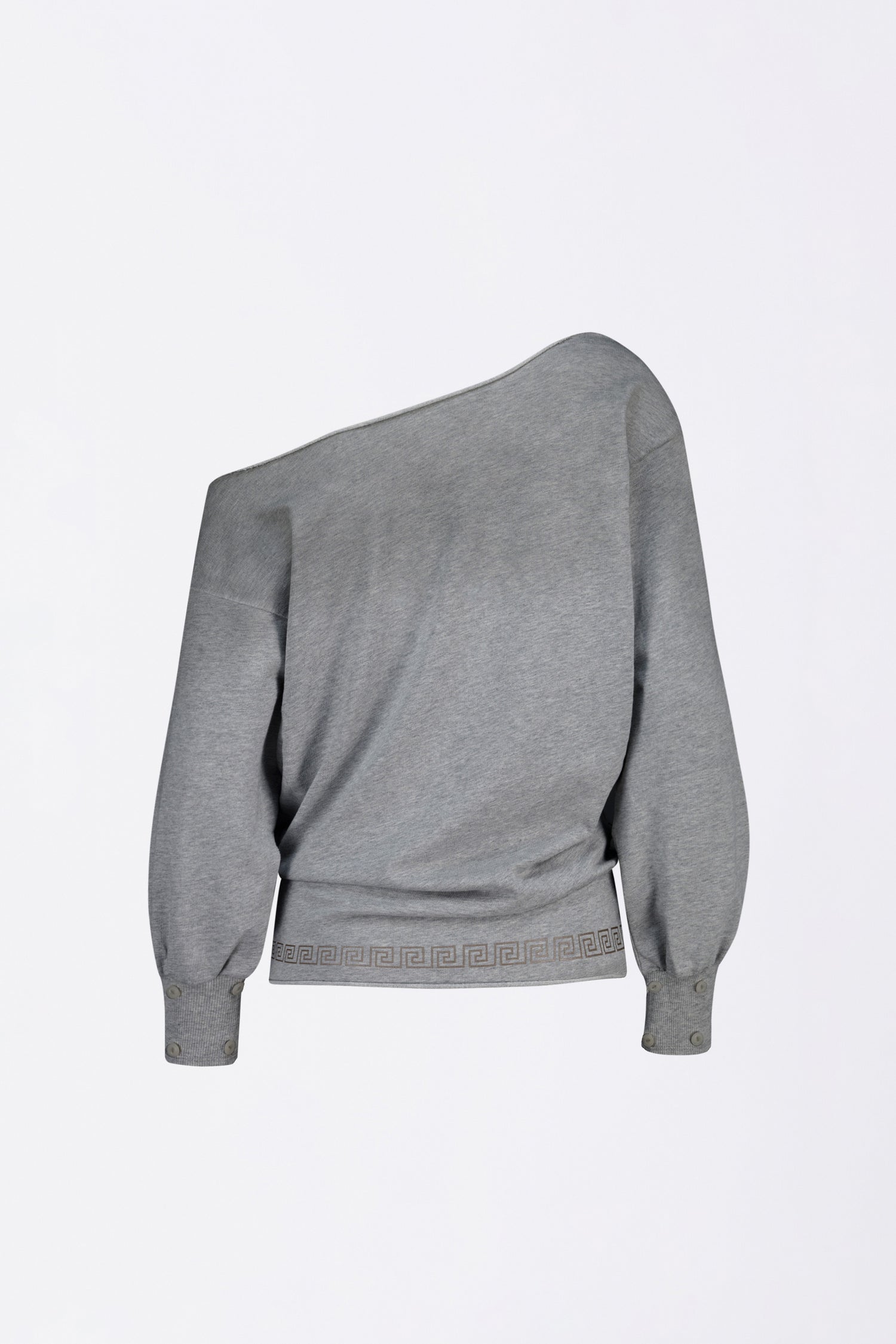 Boho Washed Off-Shoulder Tee Melange Gray