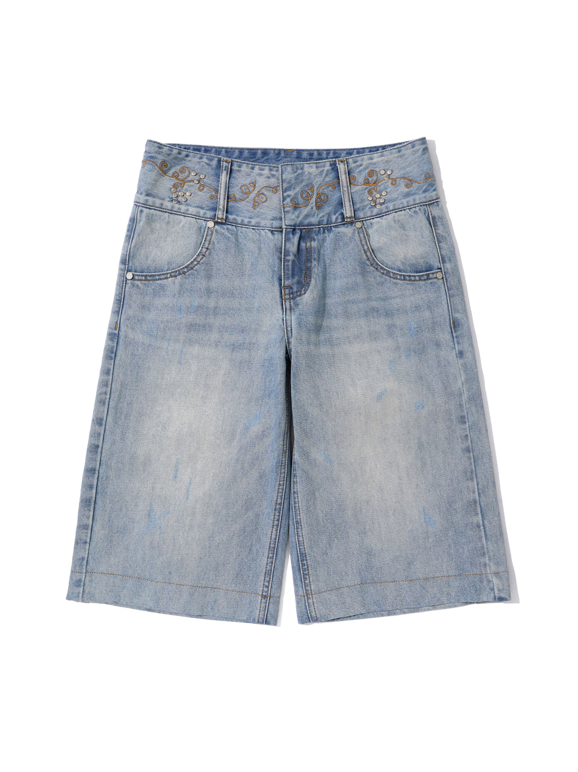 Vine Half Denim Pants Ice Blue – Sculptor
