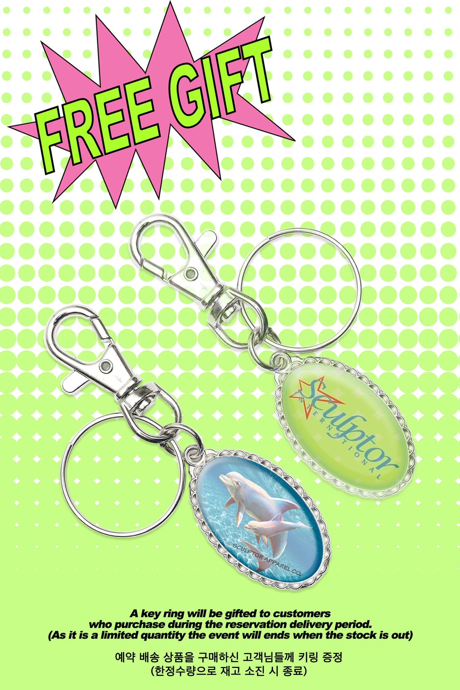 Dolphin-Star Logo Key Ring
