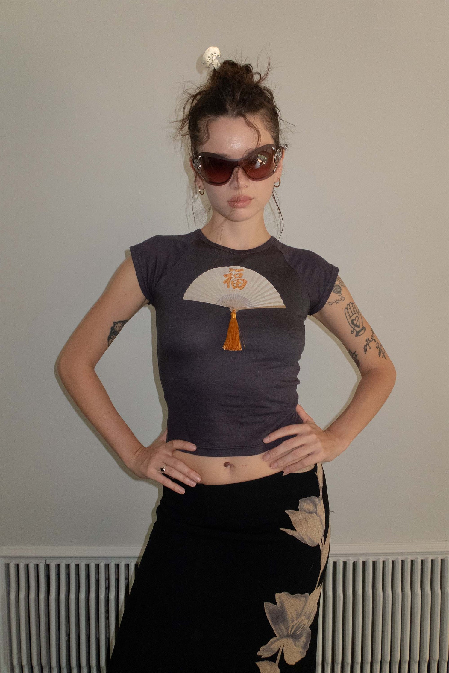 Zen Tassel Tee Charcoal