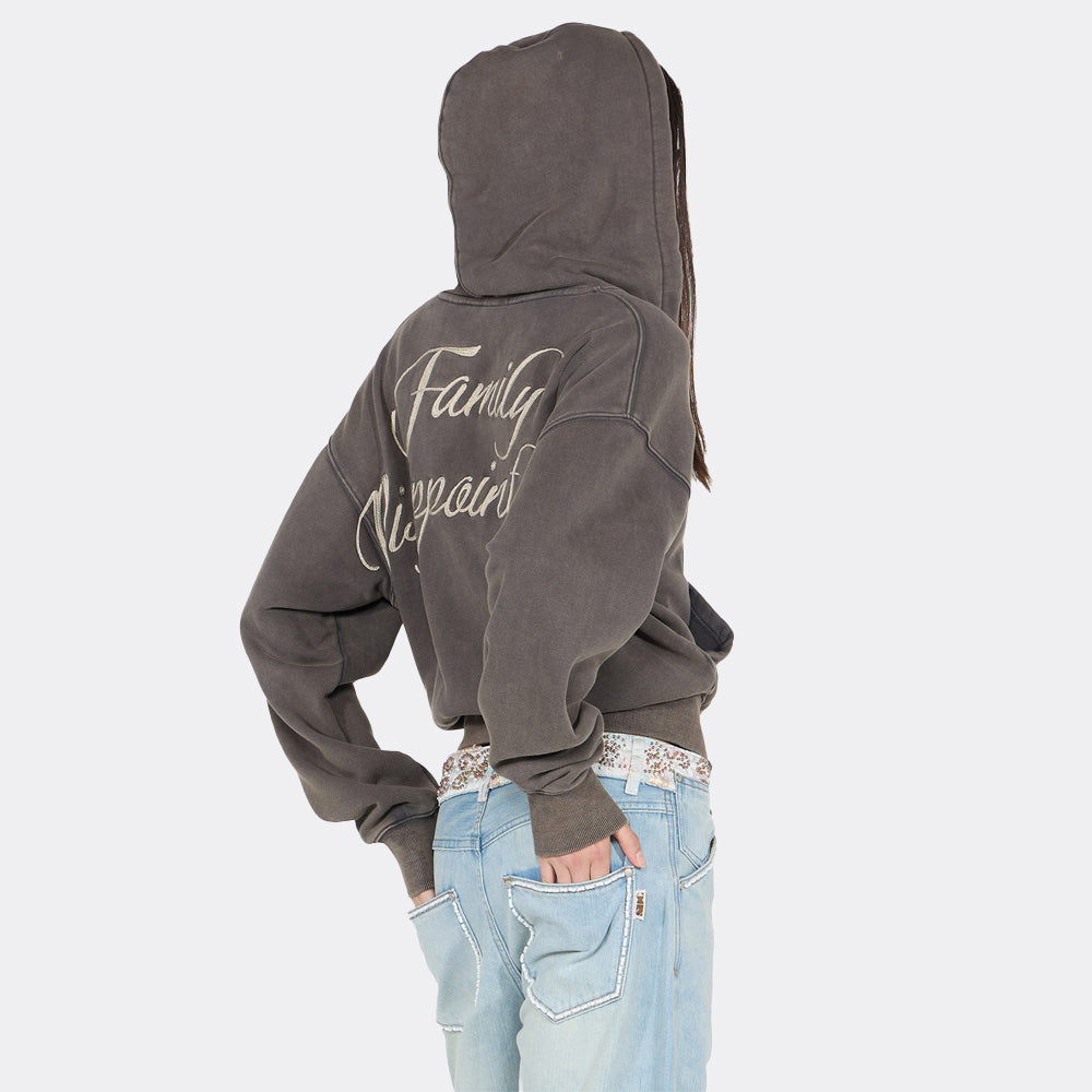 Bad Seed Washed Hoodie Zip-Up Charcoal