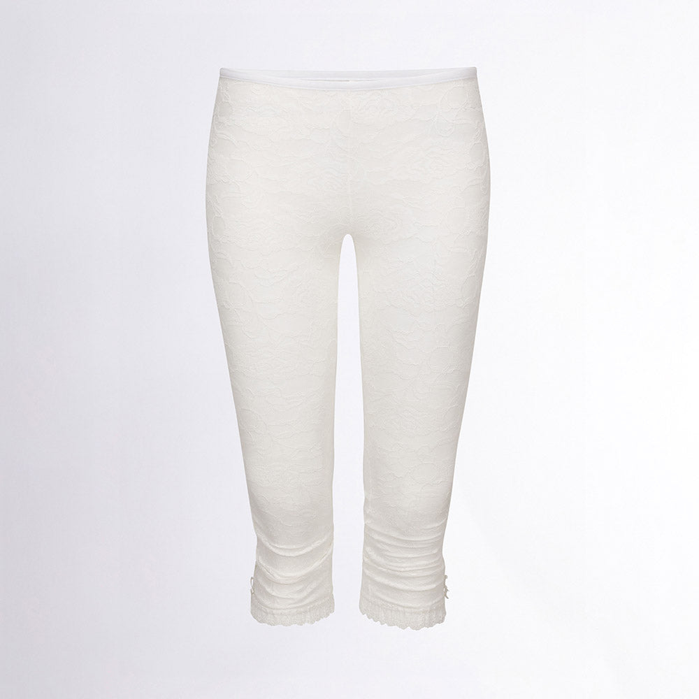 90s Lace Leggings White